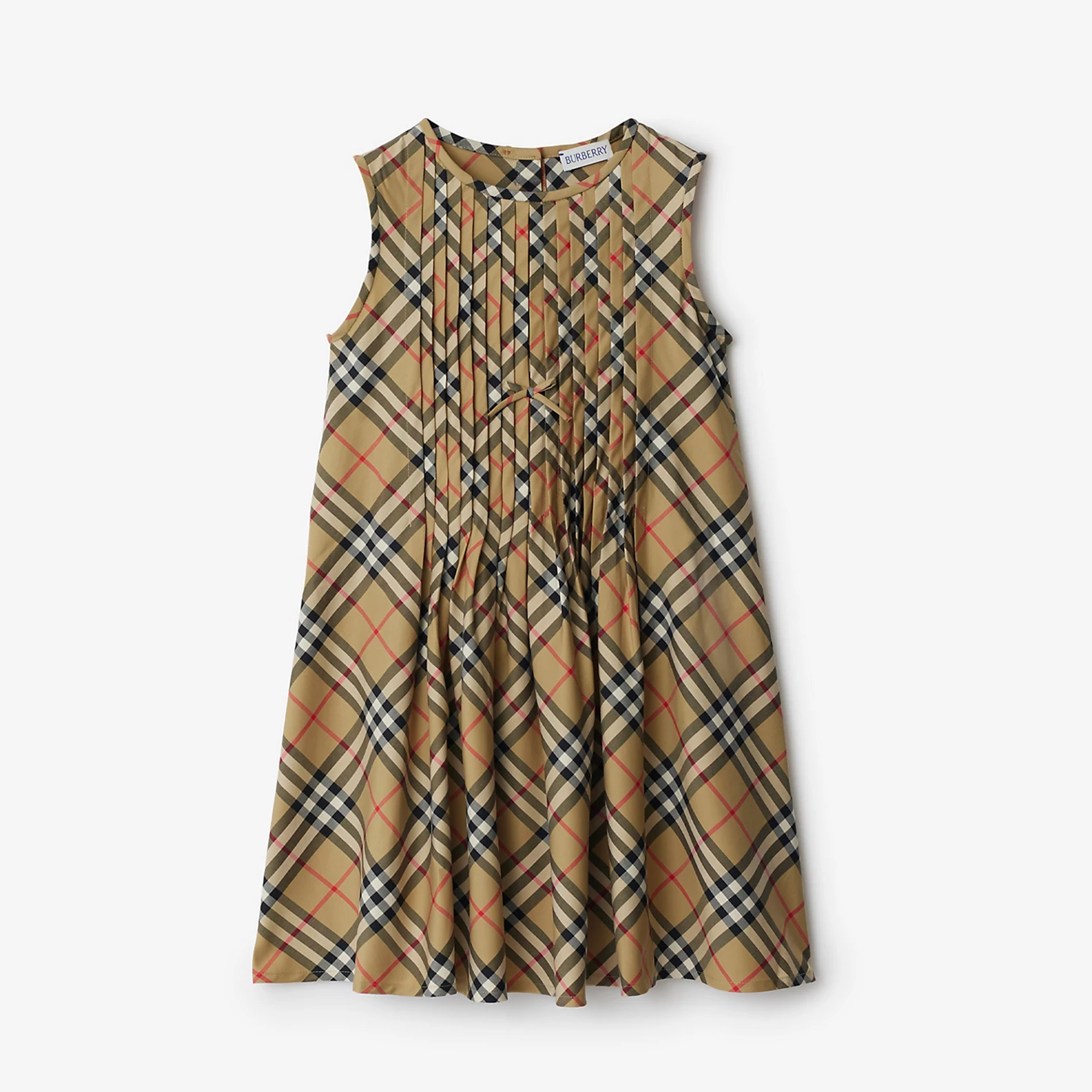 NIGO Burberry Kid's Summer Plaid Full Print Cotton Round Neck Short Pleated Sleeveless Dress #nigo31313