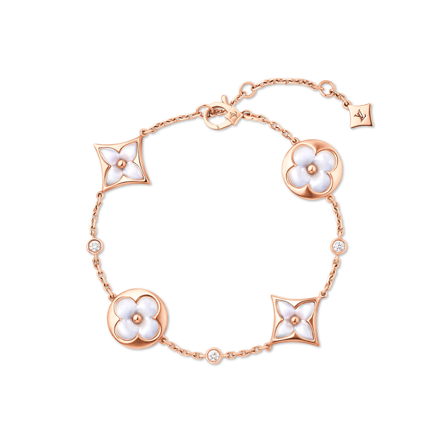 NIGO Louis Vuitton COLOR BLOSSOM BB MULTI-MOTIFS Women's Shell Diamond Set Bracelet Jewelry #nigo72411