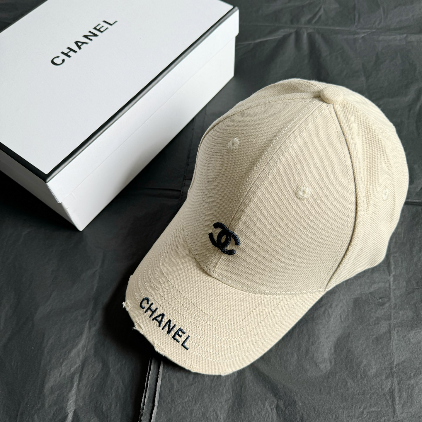 NIGO Chanel Women's Beige Embroidered Letter Logo Baseball Cap Fashion Duck Tongue Cap Hat #nigo72418