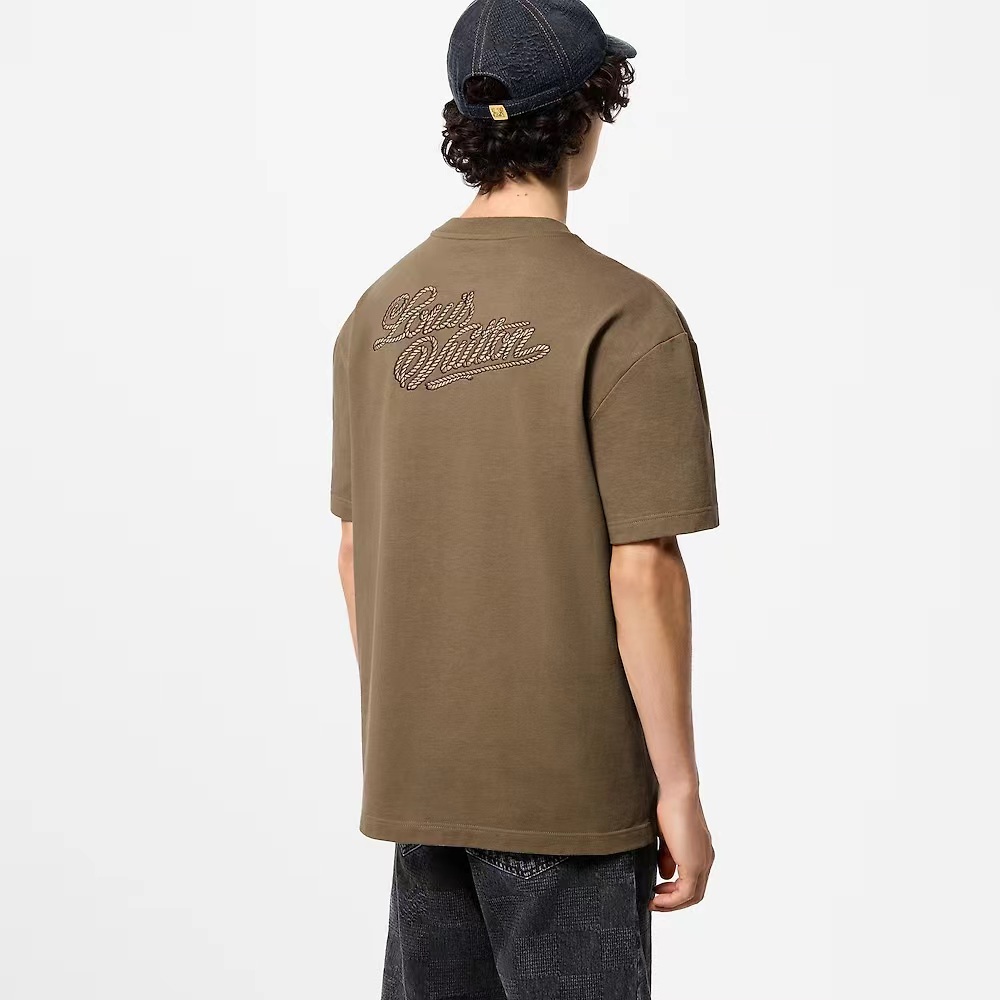 NIGO Louis Vuitton Men's Summer Solid Color Embroidered Letter Logo Round Neck Cotton Short Sleeve T-Shirt #nigo72431