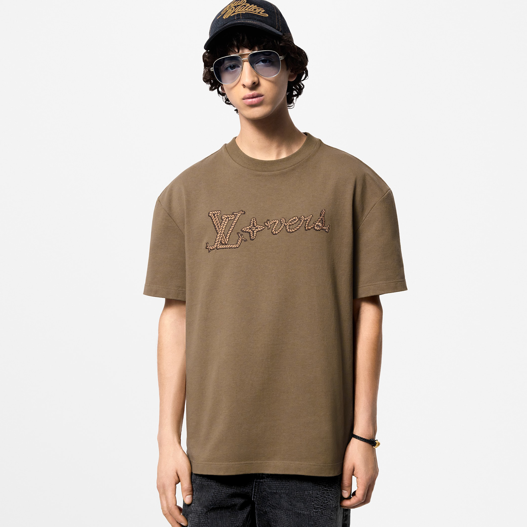 NIGO Louis Vuitton Men's Summer Solid Color Embroidered Letter Logo Round Neck Cotton Short Sleeve T-Shirt #nigo72431
