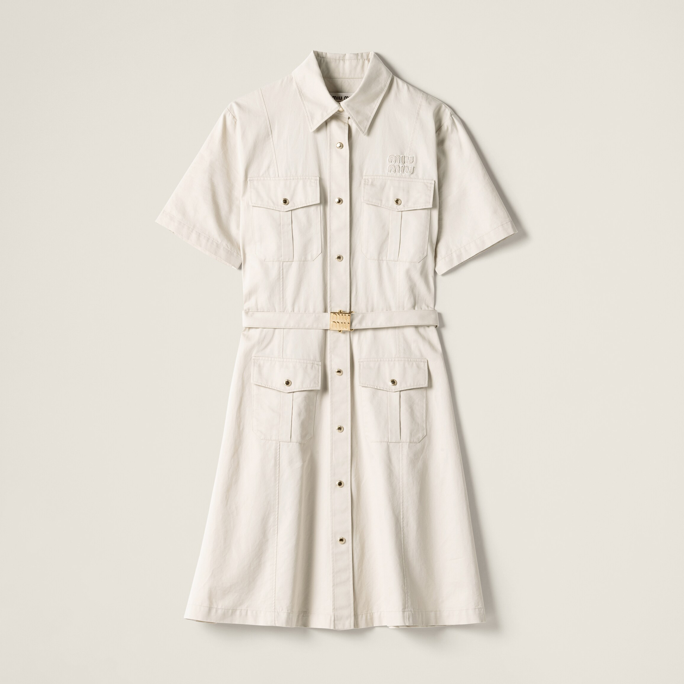 NIGO MiuMiu Women's Summer Spring Summer Solid Color Logo Single Breasted Short Casual Short Sleeve Dresses #nigo72426
