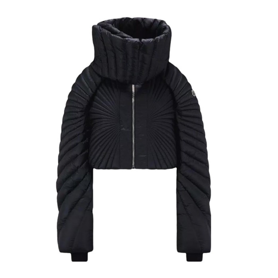 NIGO Moncler x Rick Owens Men Women Winter Solid Color Detachable Neck Collar Short Long Sleeve Puffer Down Jacket Black Fit Coat #nigo8825