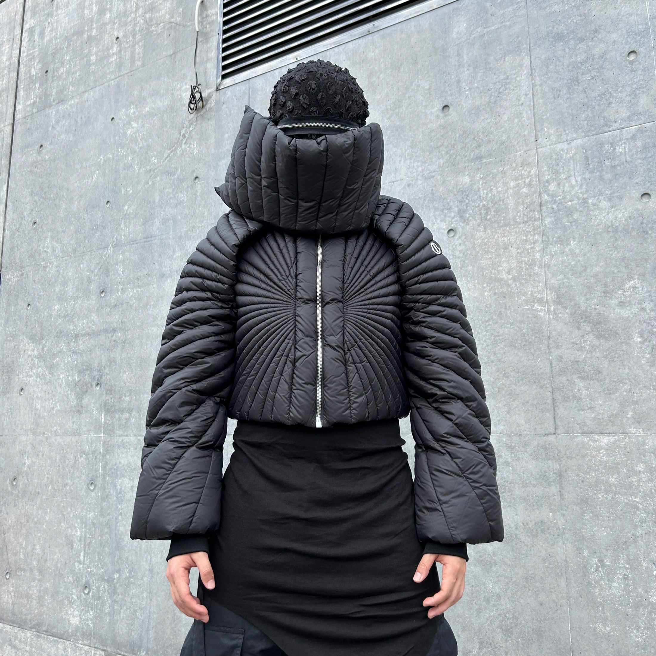 NIGO Moncler x Rick Owens Men Women Winter Solid Color Detachable Neck Collar Short Long Sleeve Puffer Down Jacket Black Fit Coat #nigo8825