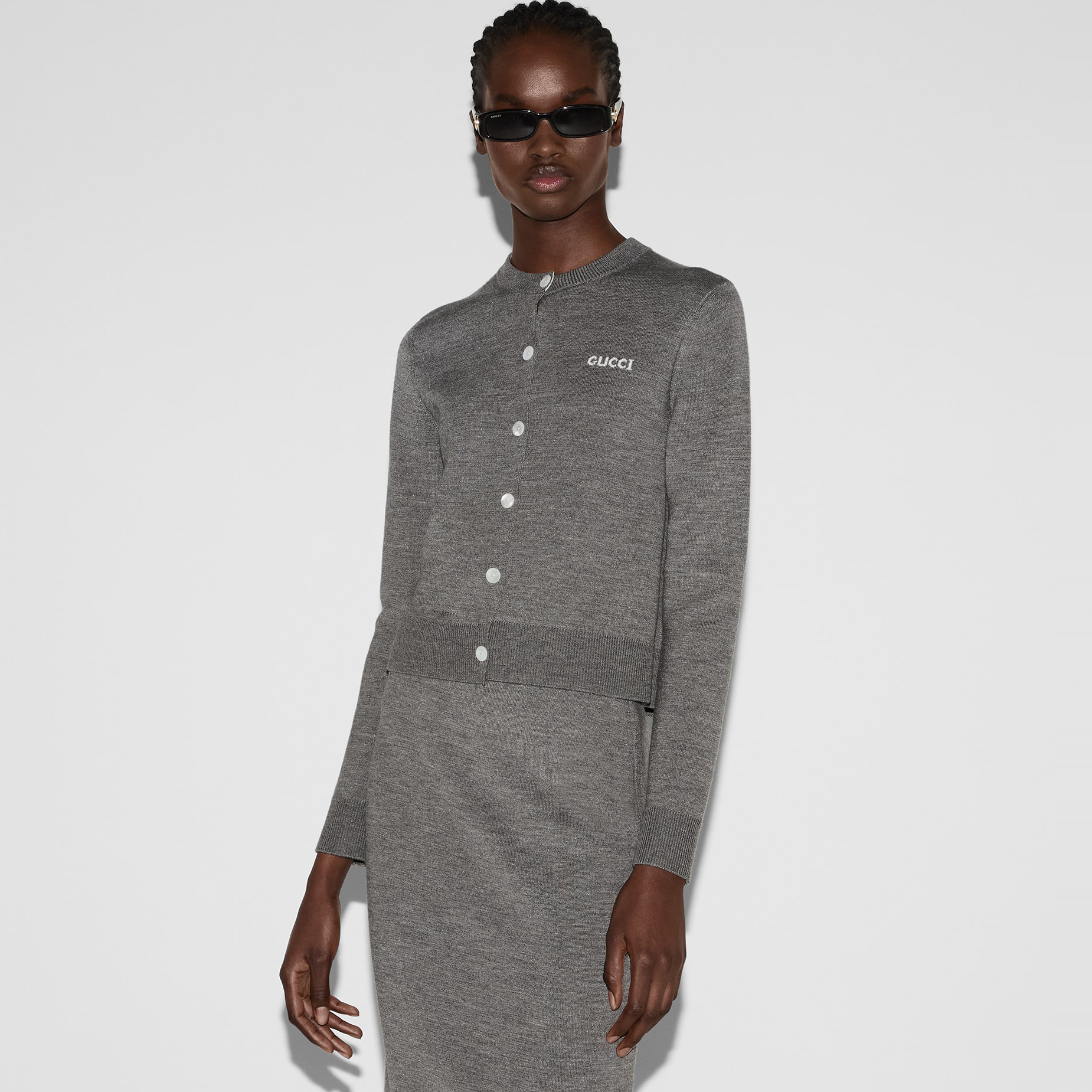 NIGO Gucci Women's Spring And Fall Letter Applique Round Neck Single Breasted Long Sleeved Knitted Cardigan #nigo72437