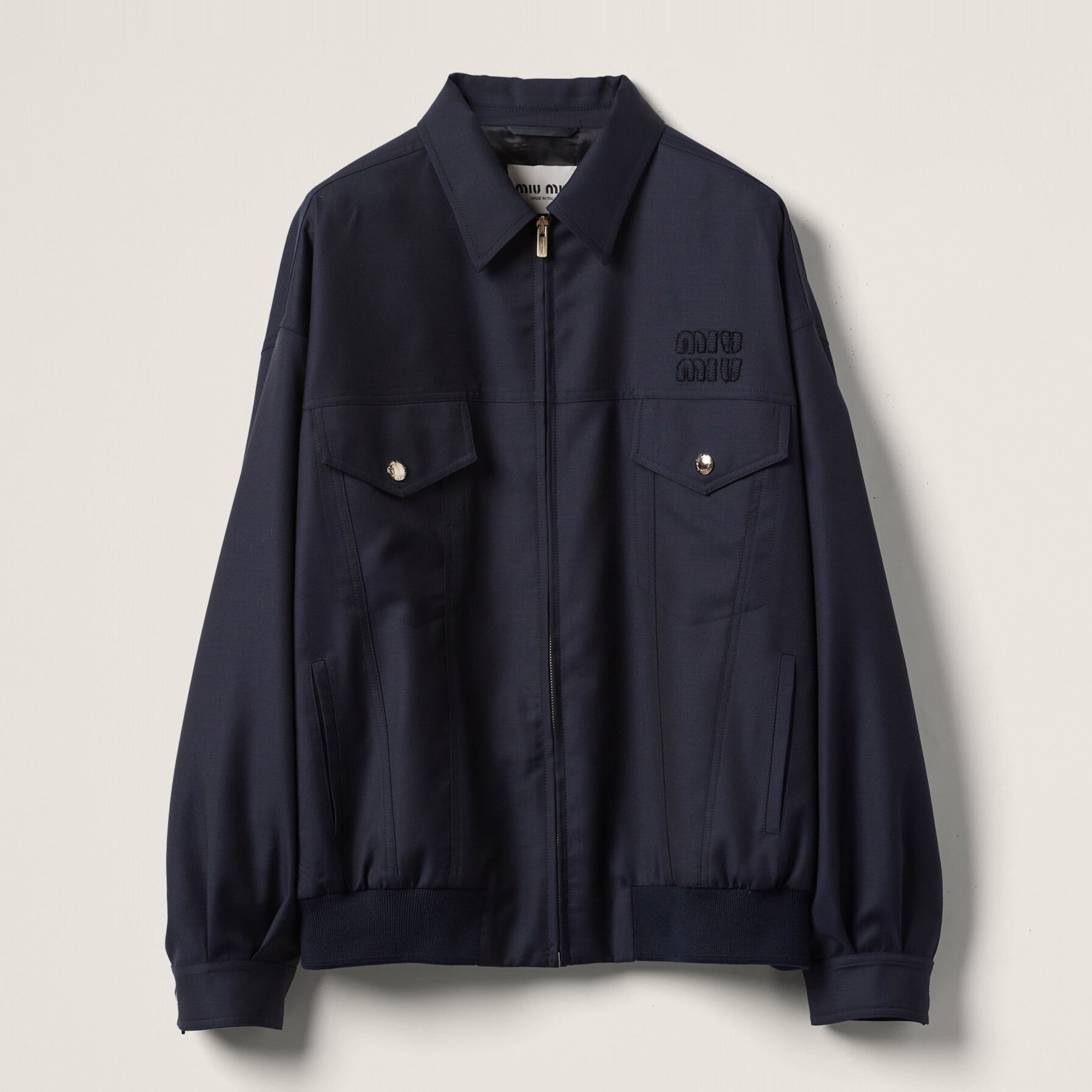 NIGO MiuMiu Women's Spring and Autumn Letter Embroidery Lapel Loose Zipper Long Sleeve Jacket #nigo72453