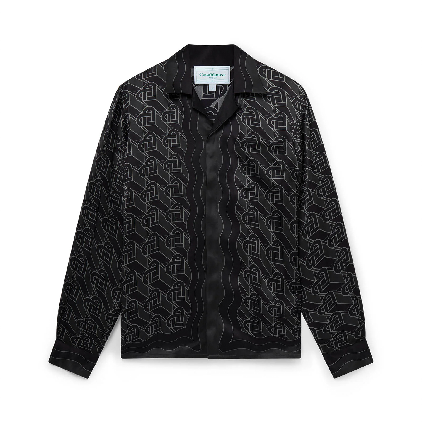 NIGO Casablanca Men's Spring And Fall Solid Color Heart Full Print Lapel Long-Sleeved Silk Loose Shirt Casual Elastic Waist Straight Pants Ngvp #nigo8827