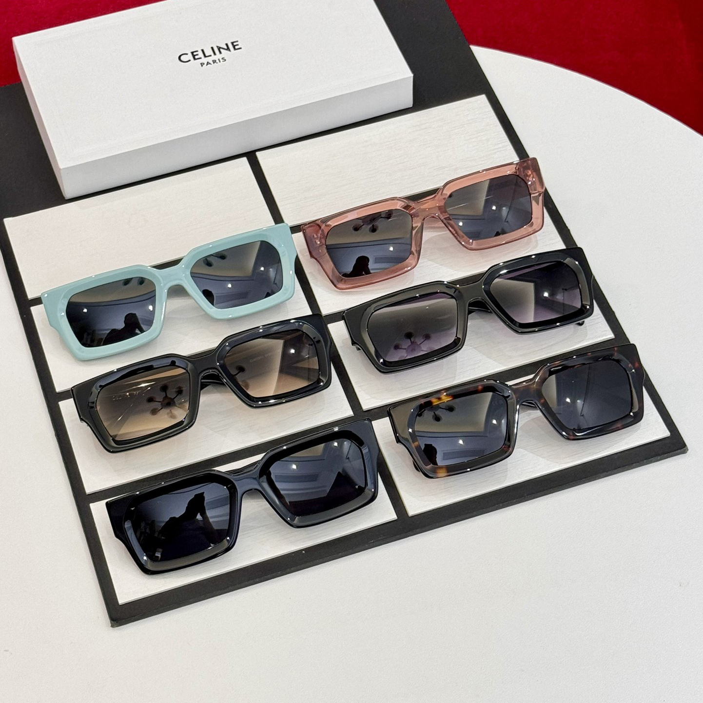 NIGO Celine Women's Lens Logo Acetate Square Sunglasses Eyeglasses Glasses #nigo72468