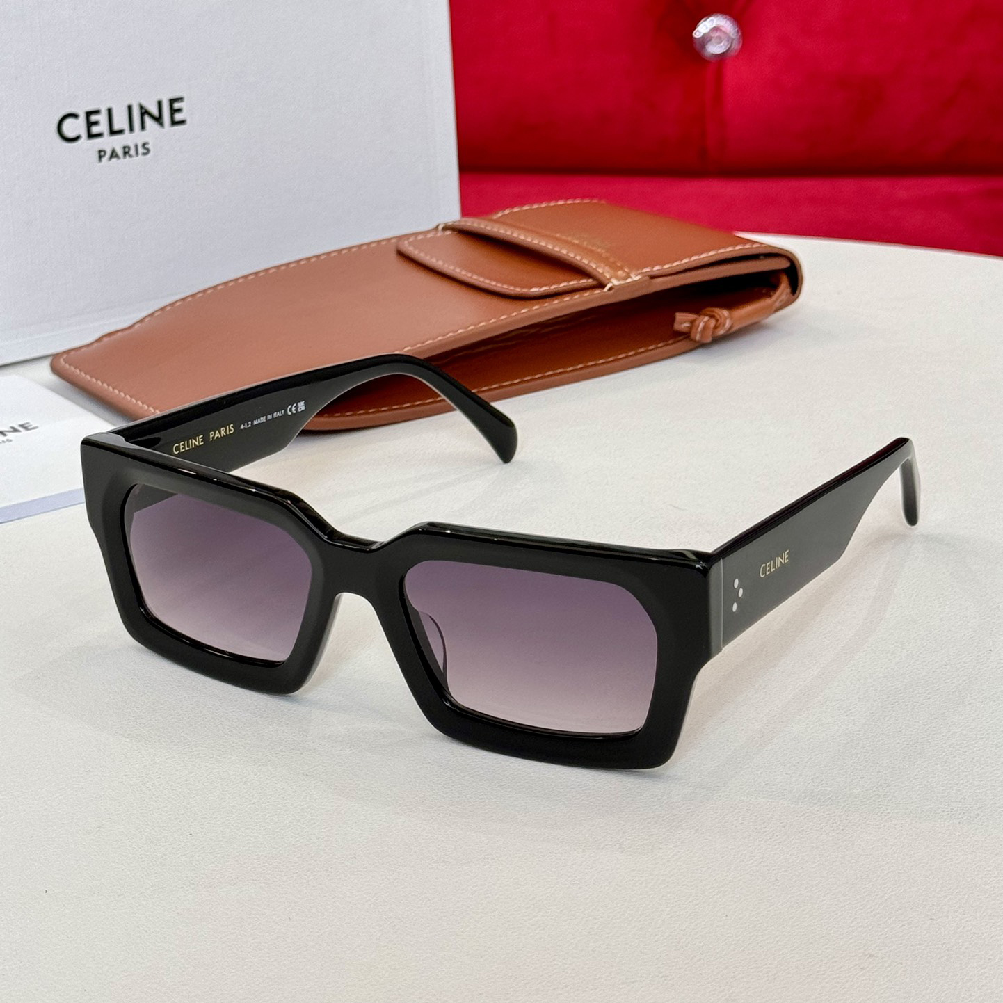 NIGO Celine Women's Lens Logo Acetate Square Sunglasses Eyeglasses Glasses #nigo72468