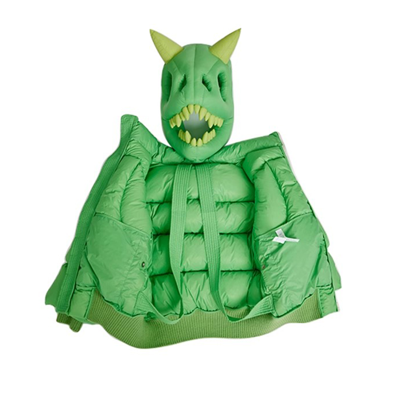 NIGO Kid's Autumn And Winter Solid Color Three-Dimensional Cutting Dinosaur Cap Hooded Loose Long-Sleeved Puffer Down Jacket #nigo31323