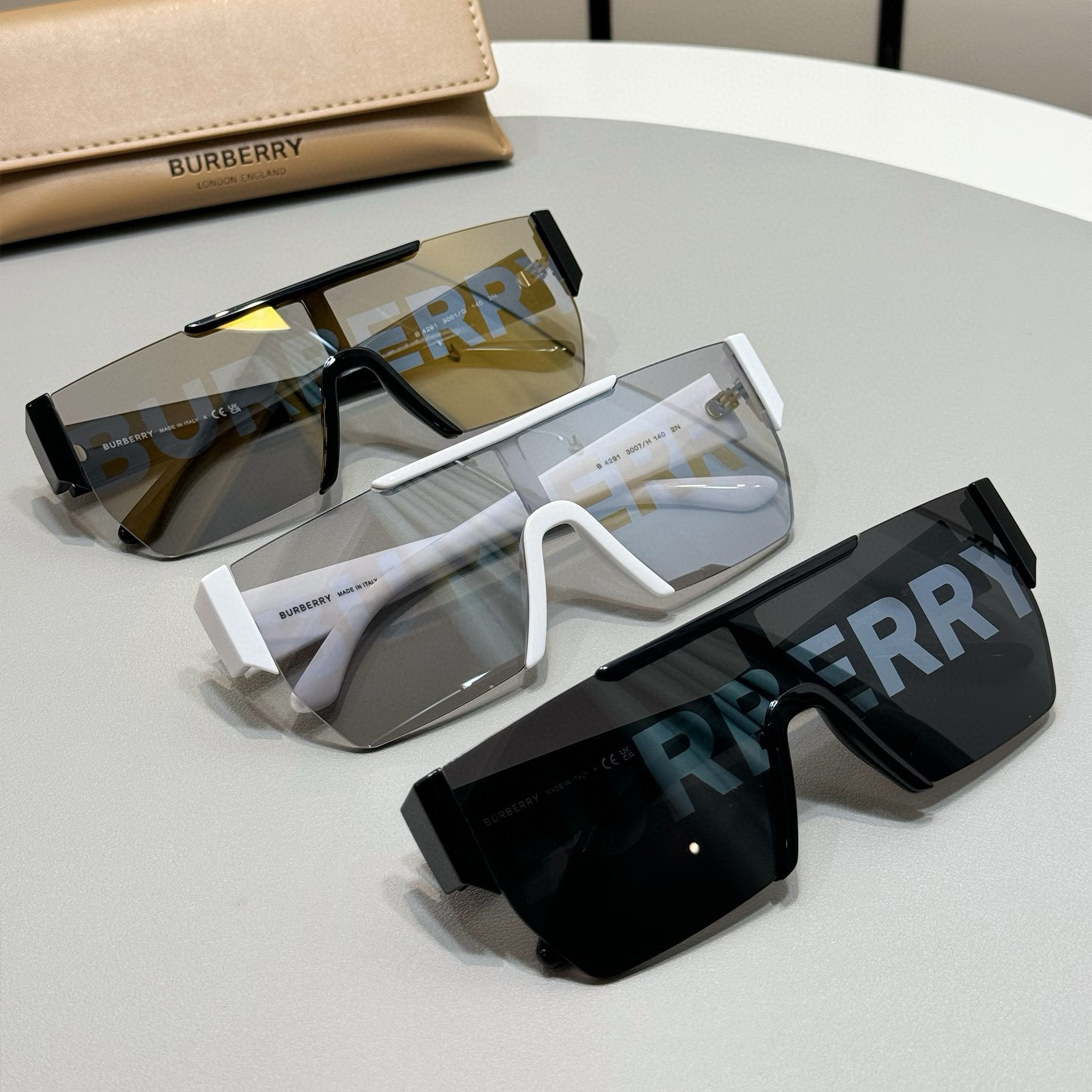 NIGO Burberry Men's Fashion Retro Trend Logo Printed Square Casual Solid Color Sunglasses #nigo71372