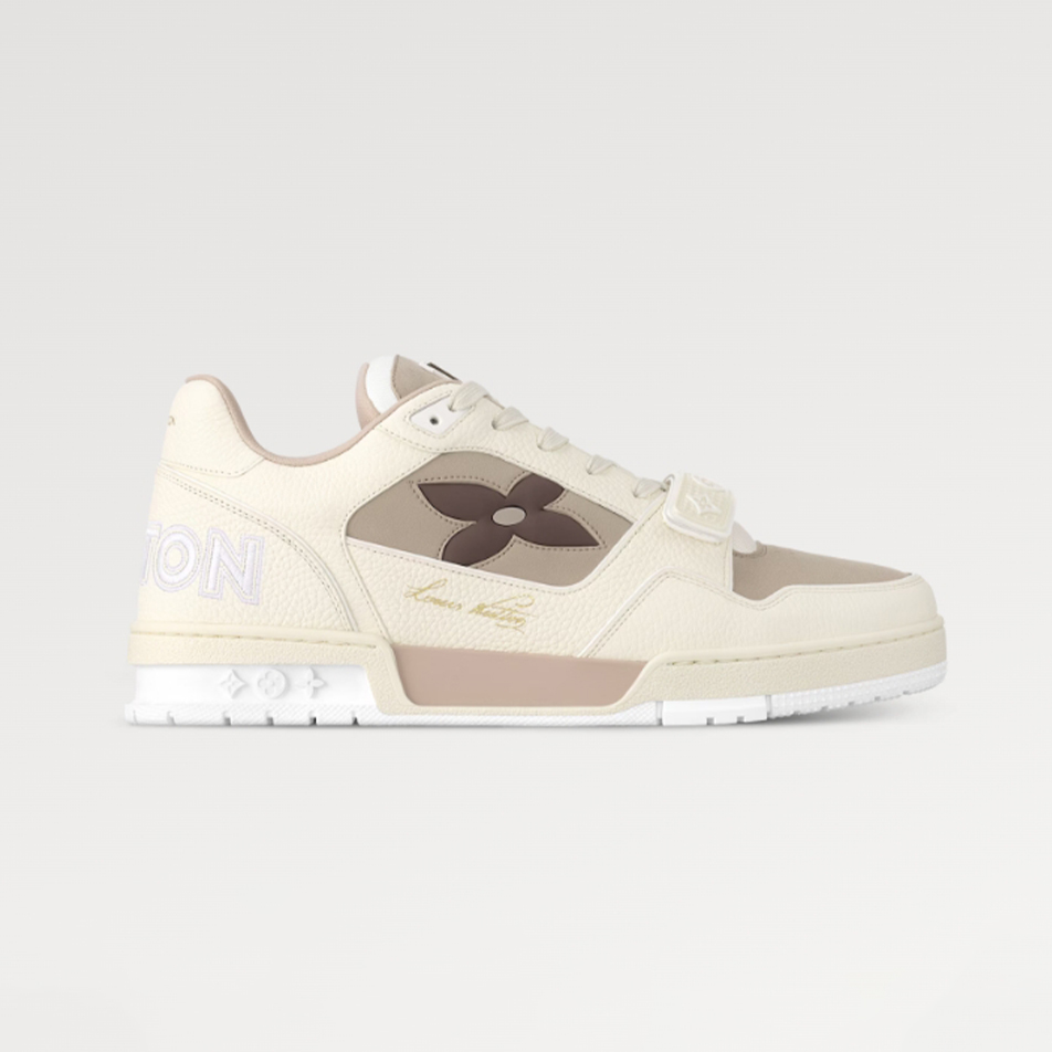 NIGO Louis Vuitton Men's Four Seasons LV TRAINER Solid Color Round Toe Lace Up Low Top Sneakers Casual Board Shoes #nigo71367