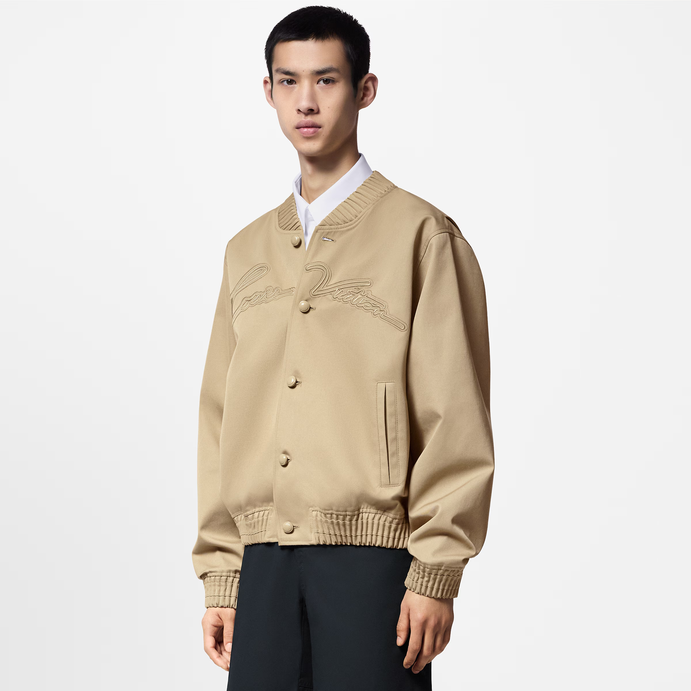 NIGO Louis Vuitton Men's Spring & Autumn Solid Color Zipper Letter Embroidery Single Breasted Fitted Long Sleeve MONOGRAM Reversible Nylon Windproof Jacket #nigo71366