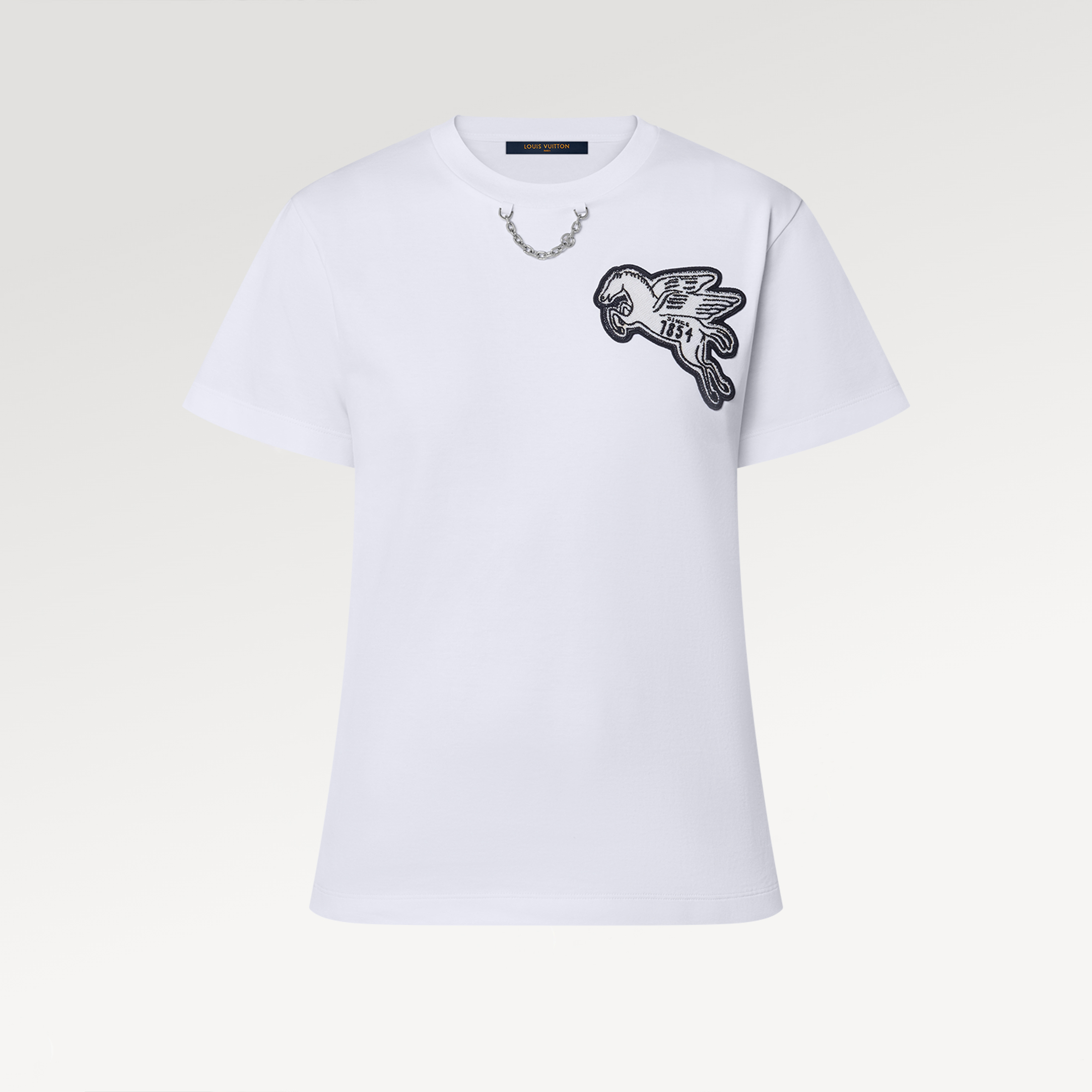 NIGO Louis Vuitton Men's Women's Spring Summer Chain Appliques Pattern Loose T-Shirt Round Neck Cotton Top Ngvp #nigo8866