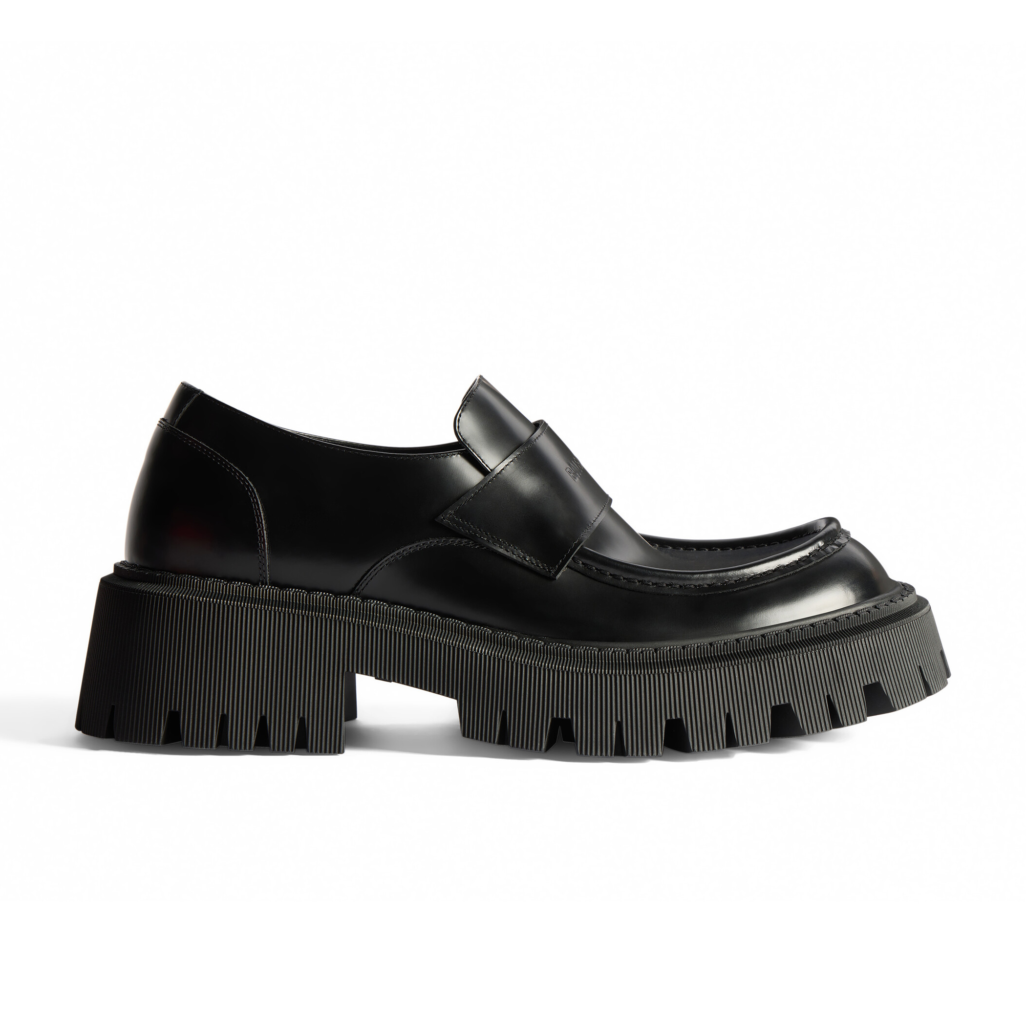 NIGO Balenciaga Tractor Men's Spring and Autumn Black Leather Fashion Round Head Thick Bottom Loafers Shoes #nigo72486