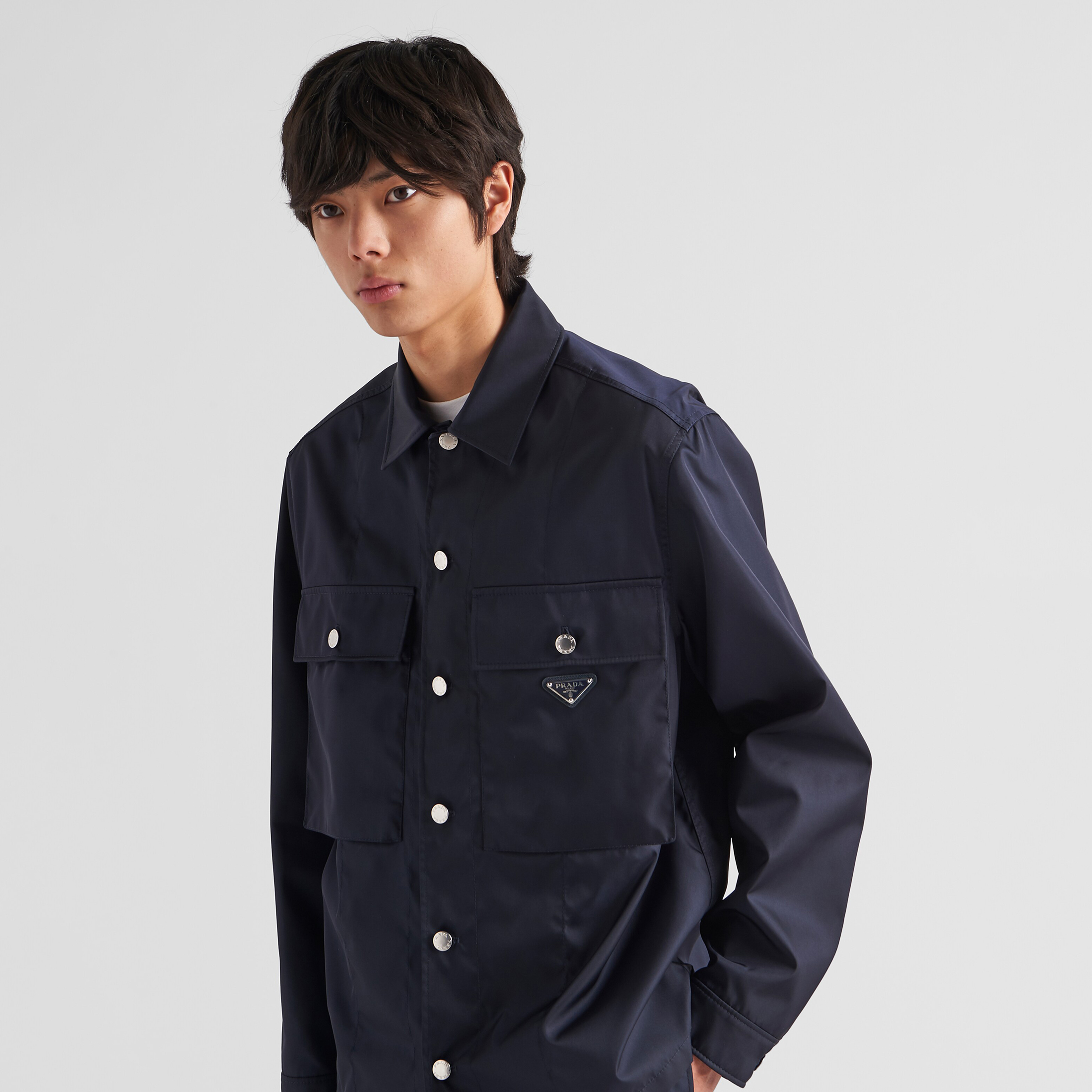 NIGO Prada Men's Spring And Fall Solid Color Nylon Lapel Single Breasted Long Sleeved Jacket #nigo72496
