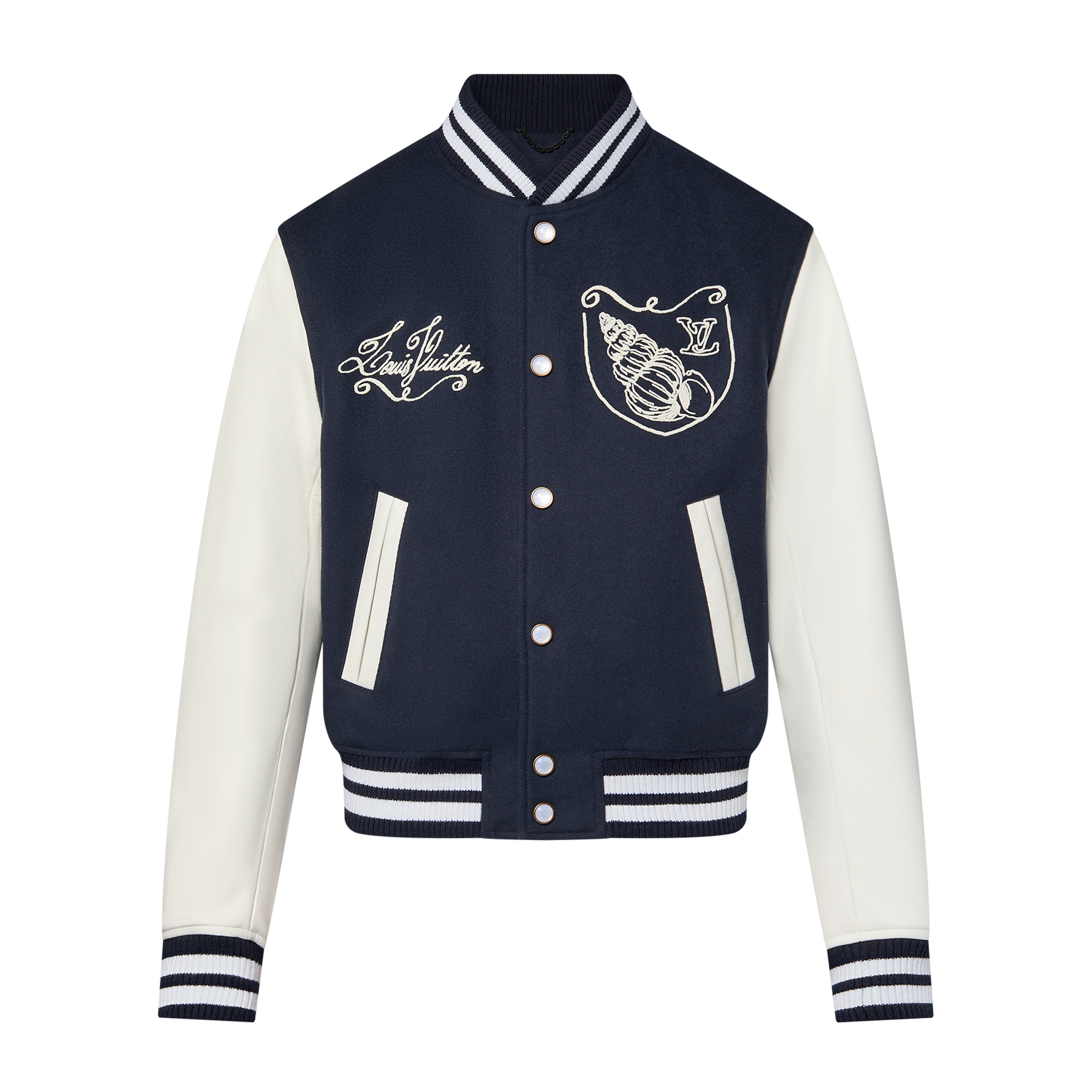 NIGO Louis Vuitton Men's Spring and Autumn Nautical Logo Embroidery Single Breasted Long Sleeve Baseball Jacket #nigo72514