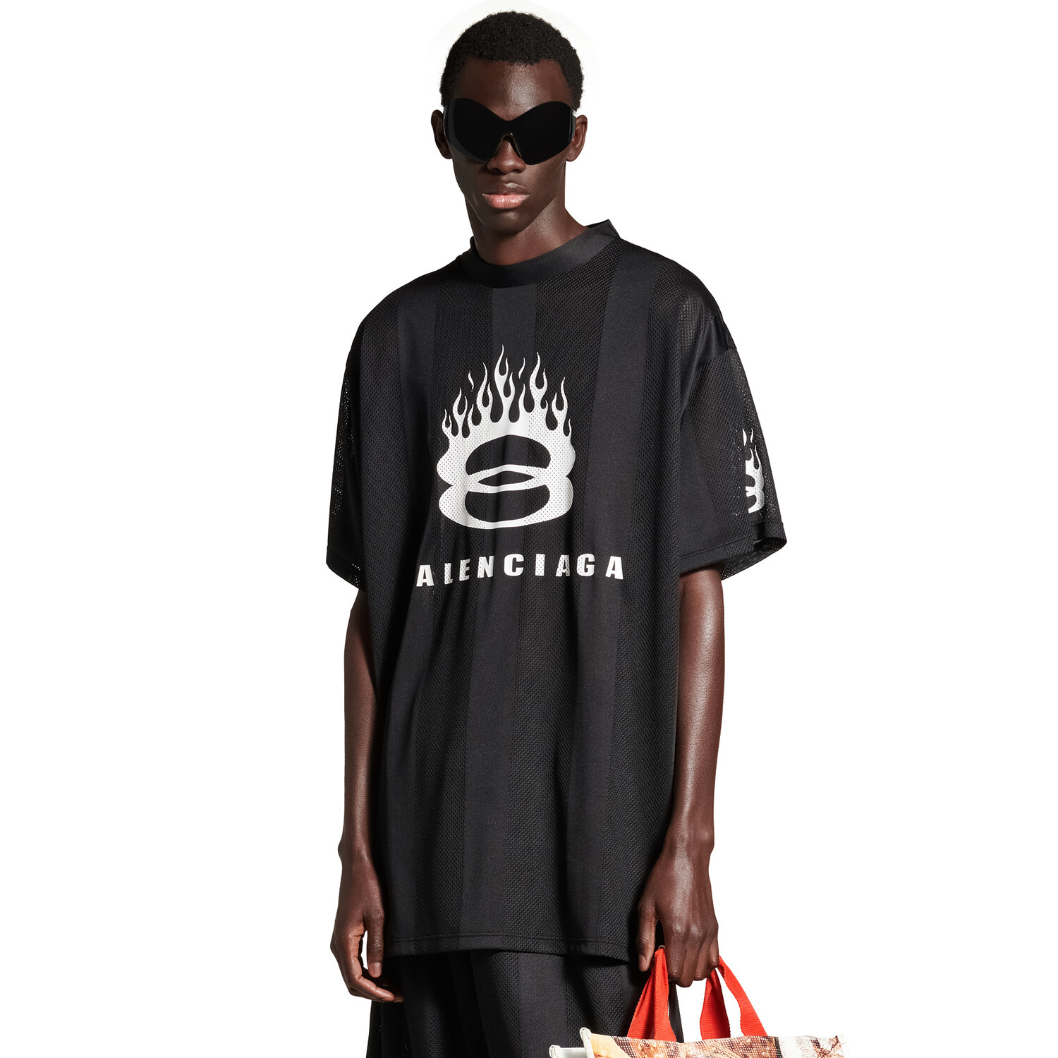 NIGO Balenciaga Men's Summer Letter Printed Polyester Fabric Loose Short Sleeve T-Shirt #nigo72512