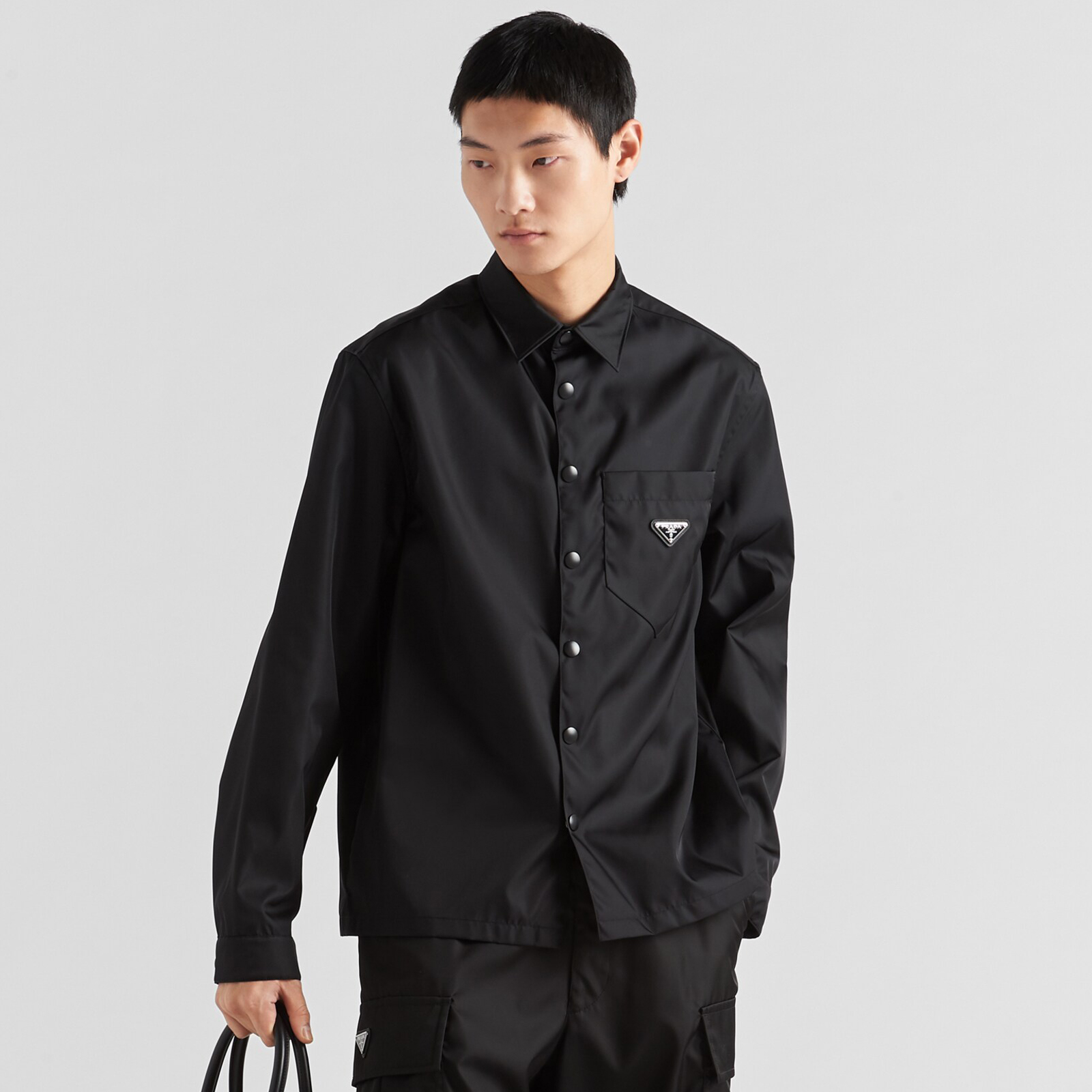 NIGO Prada Men's Spring And Fall Triangle Label Nylon Single breasted Long sleeved Shirt Jacket #nigo72495
