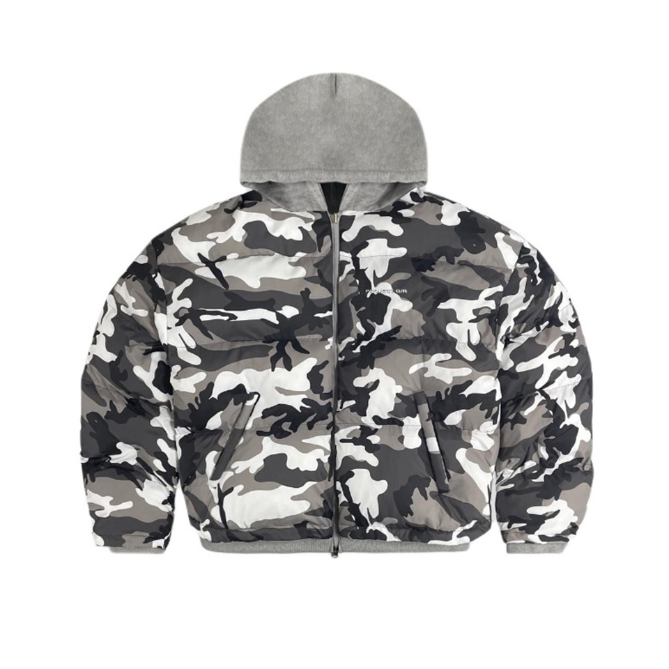 NIGO GRAILZ Men's Spring and Autumn Logo Printed Zipper Reversible Wearable Gray Sweatshirt Hooded Camouflage Jacket Coat Ngvp #nigo8847