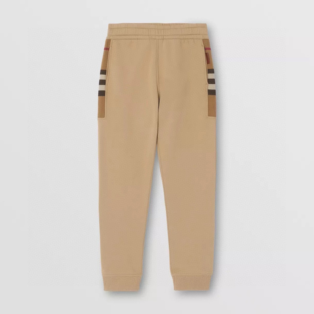 NIGO Burberry Men's Spring & Fall Side Check Crop Cotton Drawstring Knit Sweatpants Pants #nigo72529