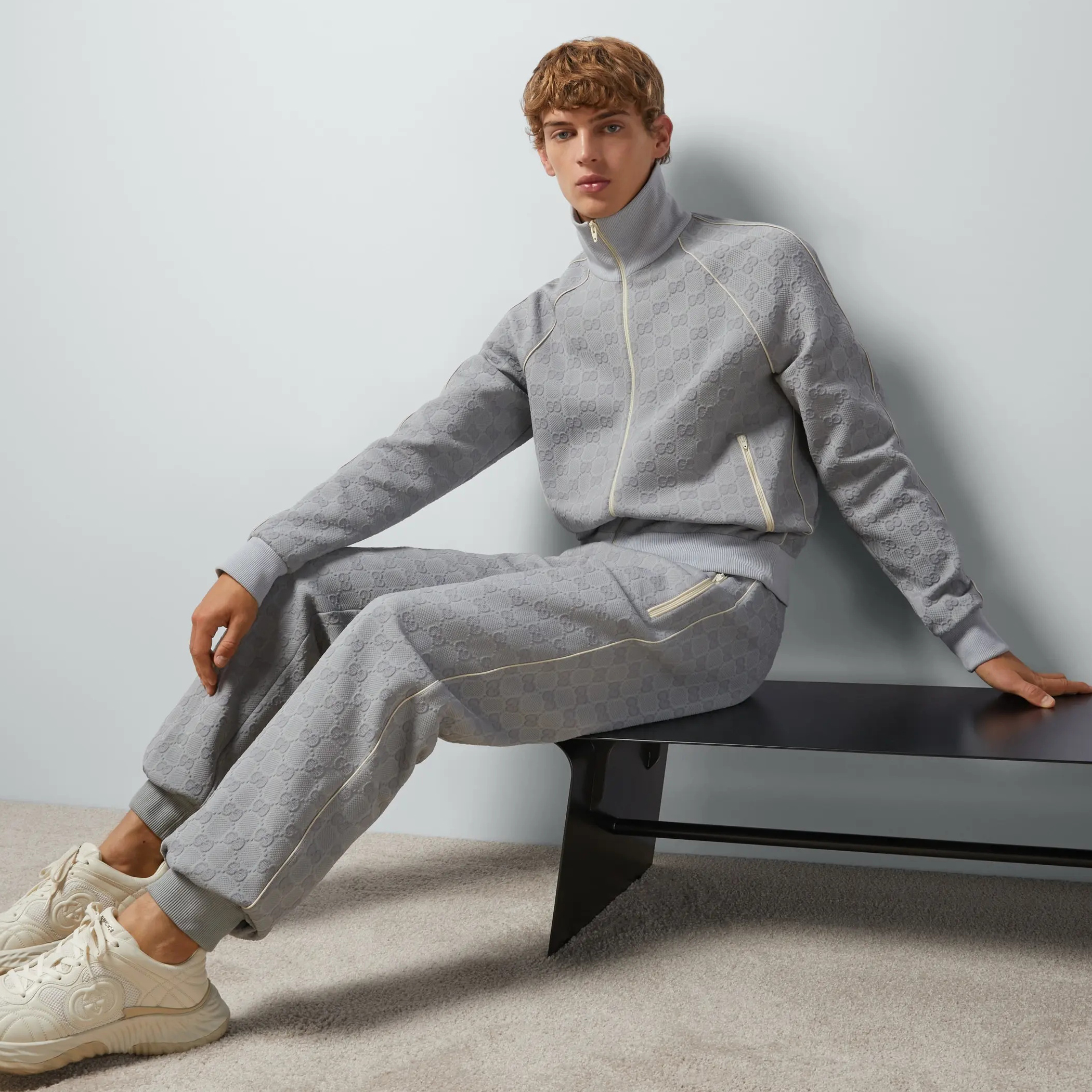 NIGO Gucci Men's Spring and Autumn Letter Printed Zipper Long Sleeve Jacket Lace-Up Knit Sweatpants Pants Set Suit #nigo72537