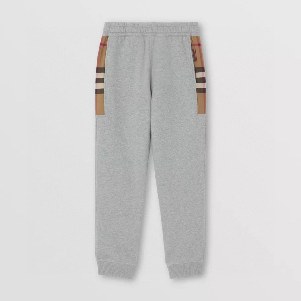 NIGO Burberry Men's Spring & Fall Side Check Crop Cotton Drawstring Knit Sweatpants Pants #nigo72529