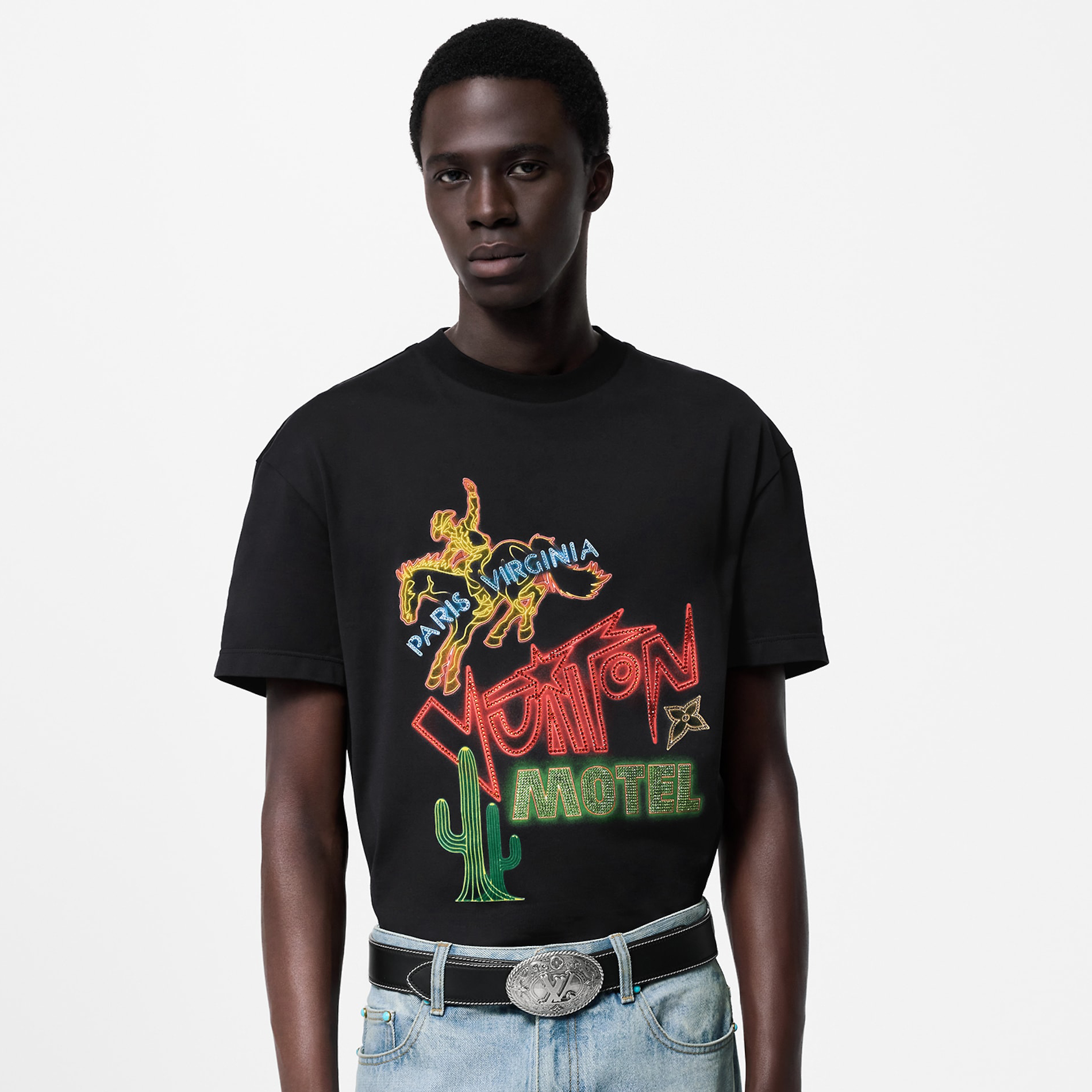 NIGO Louis Vuitton Men's Summer Colorful Monogram Printed Round Neck Cotton Short Sleeve T-Shirt #nigo72531