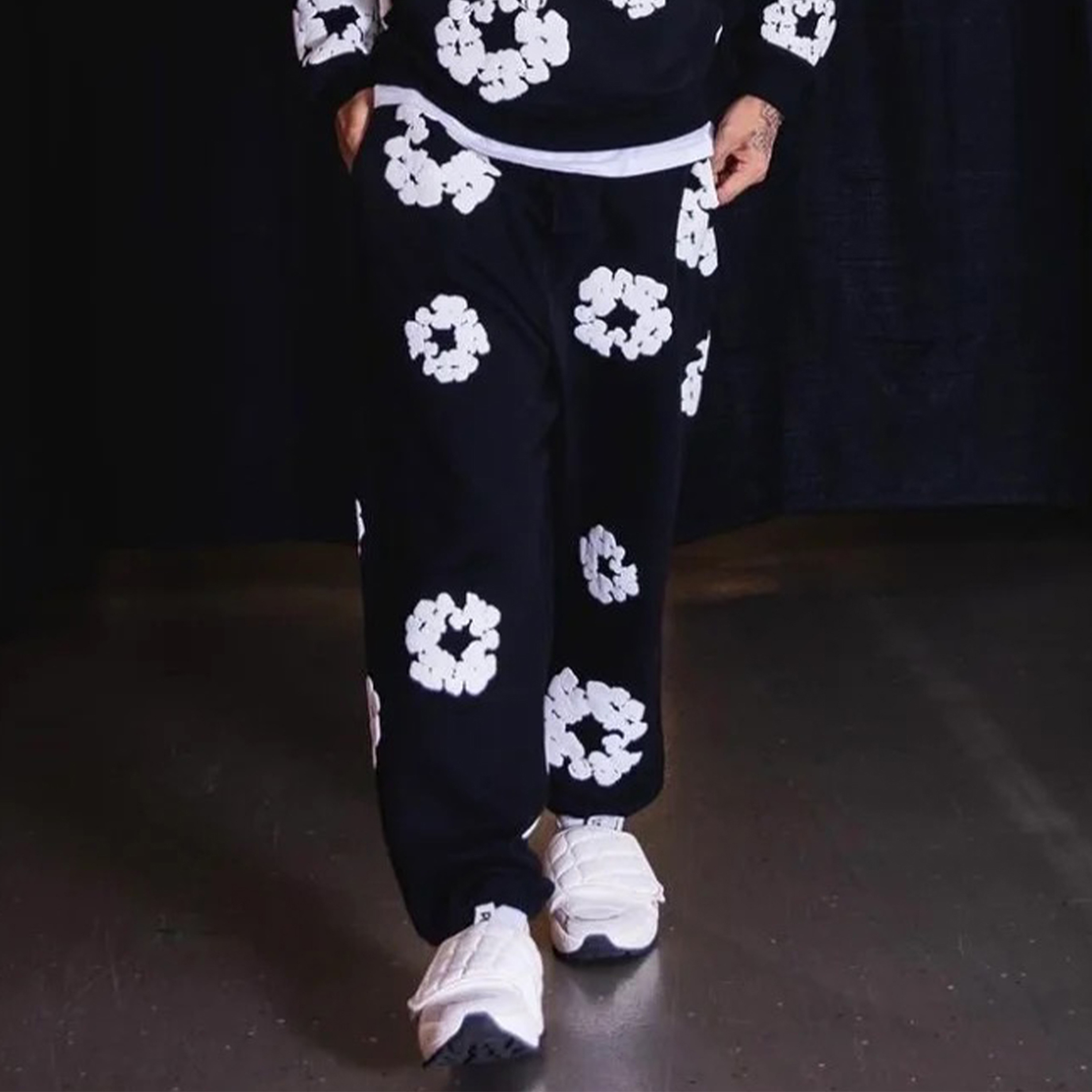 NIGO Denim Tears Men's And Women's Spring And Autumn Fashion Trends High Street Kapok Flower Casual Cotton Ribbed Loose Pants Ngvp #nigo8877