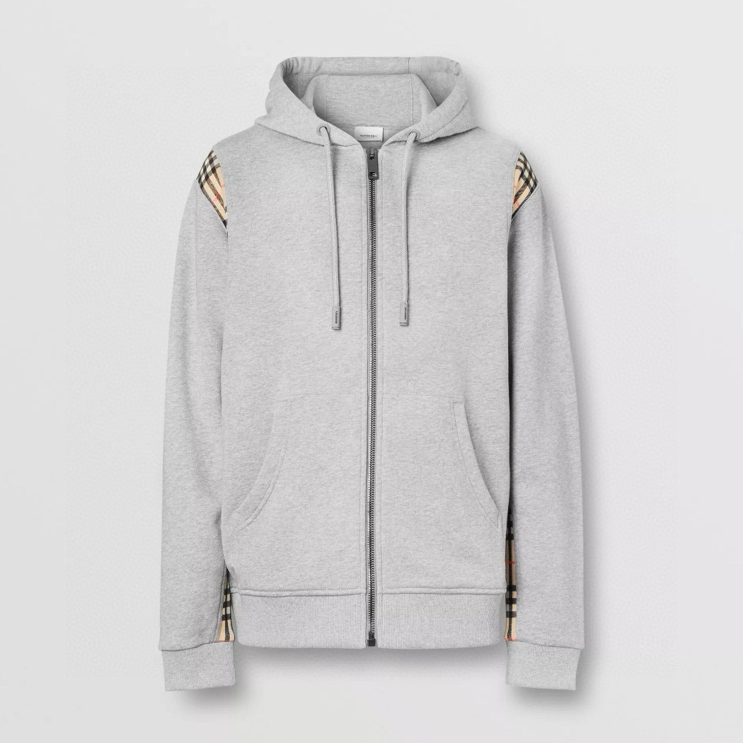 NIGO Burberry Men's Spring and Autumn Plaid Crop Solid Color Hooded Zipper Jacket #nigo72528