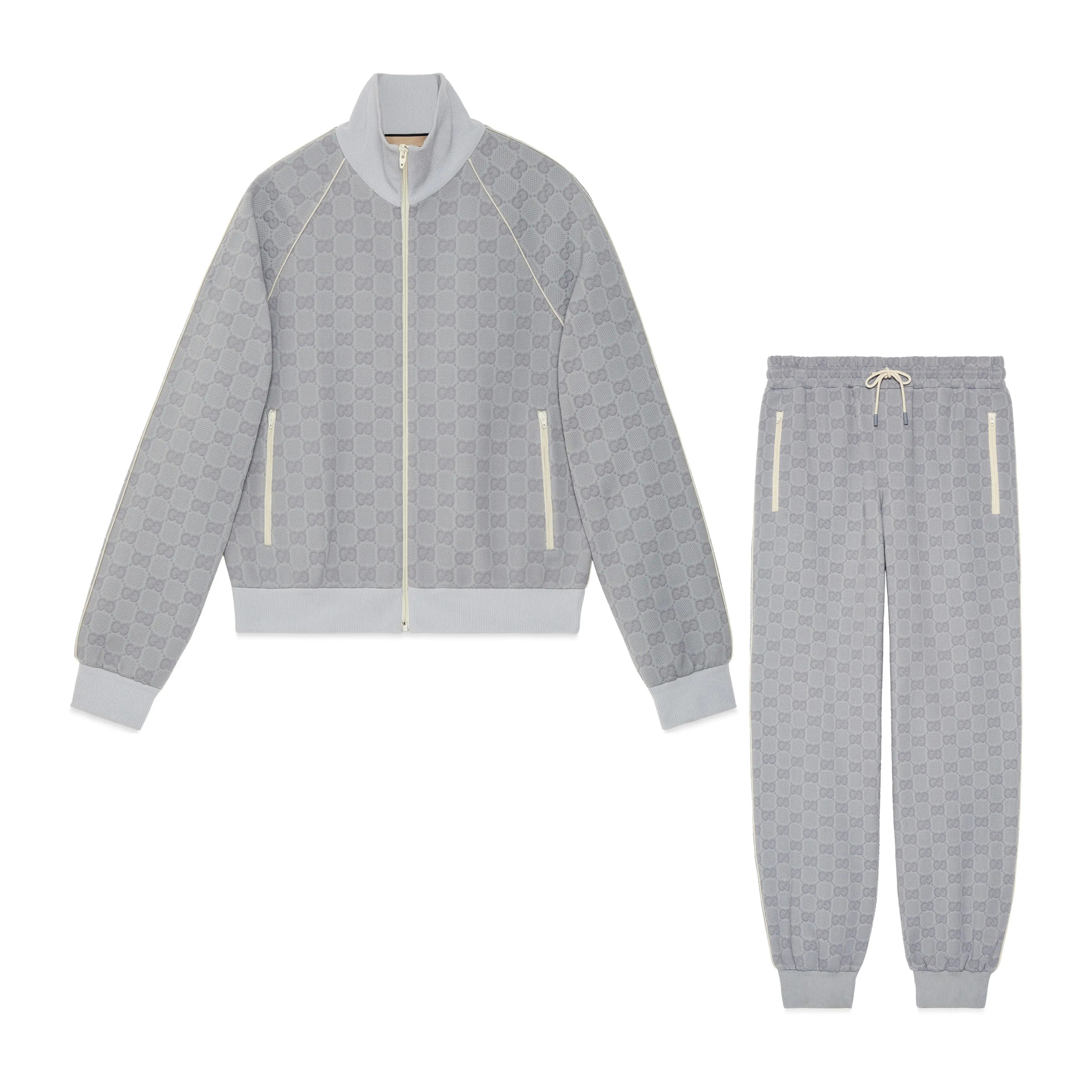 NIGO Gucci Men's Spring and Autumn Letter Printed Zipper Long Sleeve Jacket Lace-Up Knit Sweatpants Pants Set Suit #nigo72537