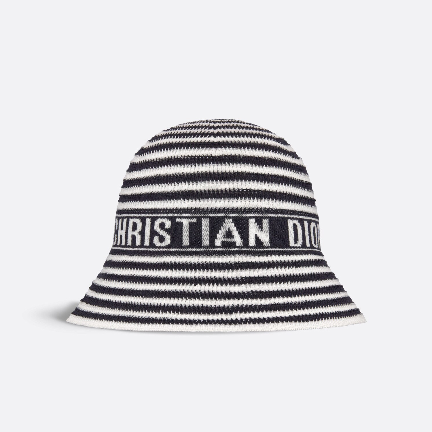 NIGO Dior Dioriviera D-Tulipe Women's Black and White Striped Embroidered Letter Printed Cotton Fisherman's Hat Cap #nigo72552