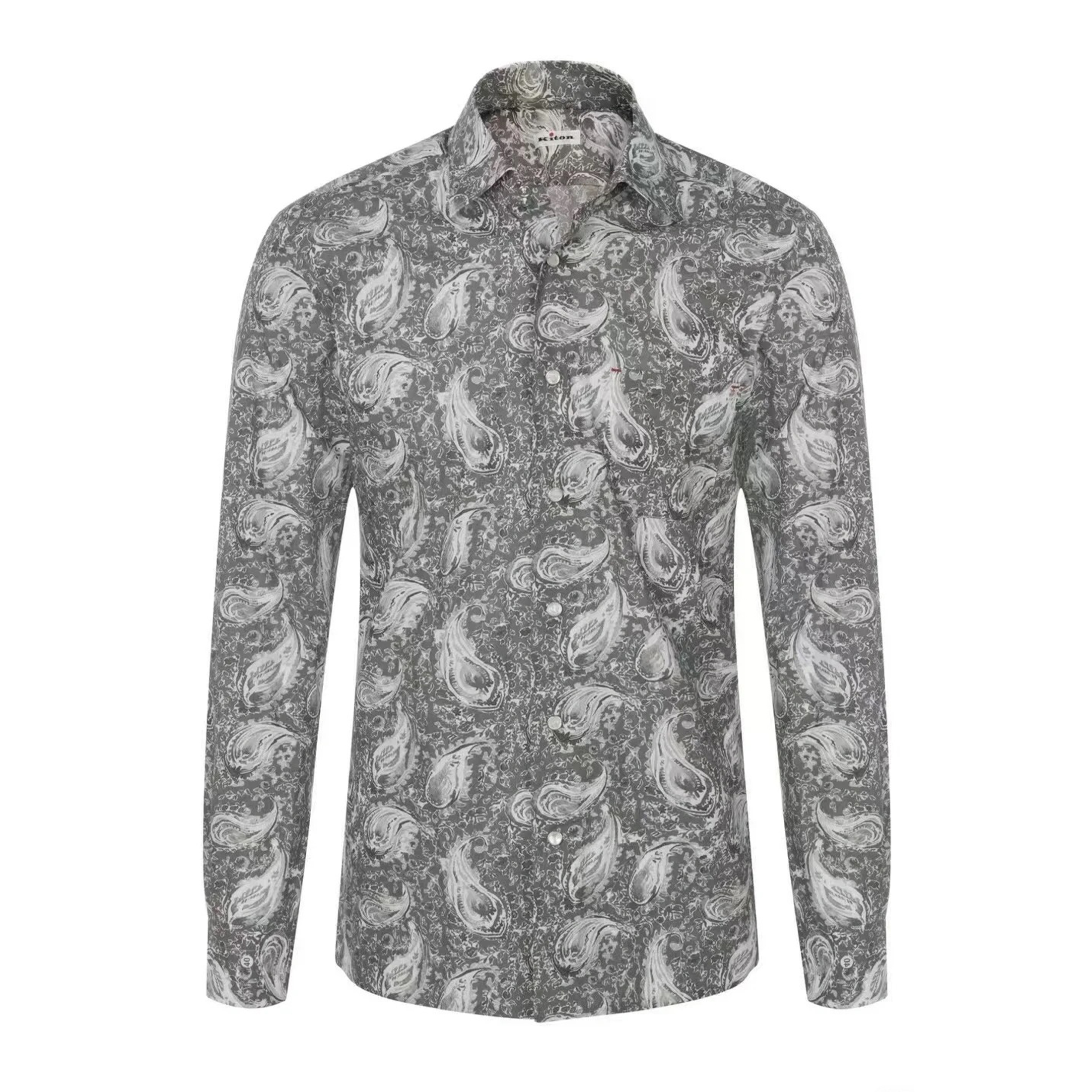 NIGO Kiton Men's Spring And Autumn Retro Printed Shirt Long Sleeve Lapel Button Fashion Casual Shirt Ngvp #nigo8882