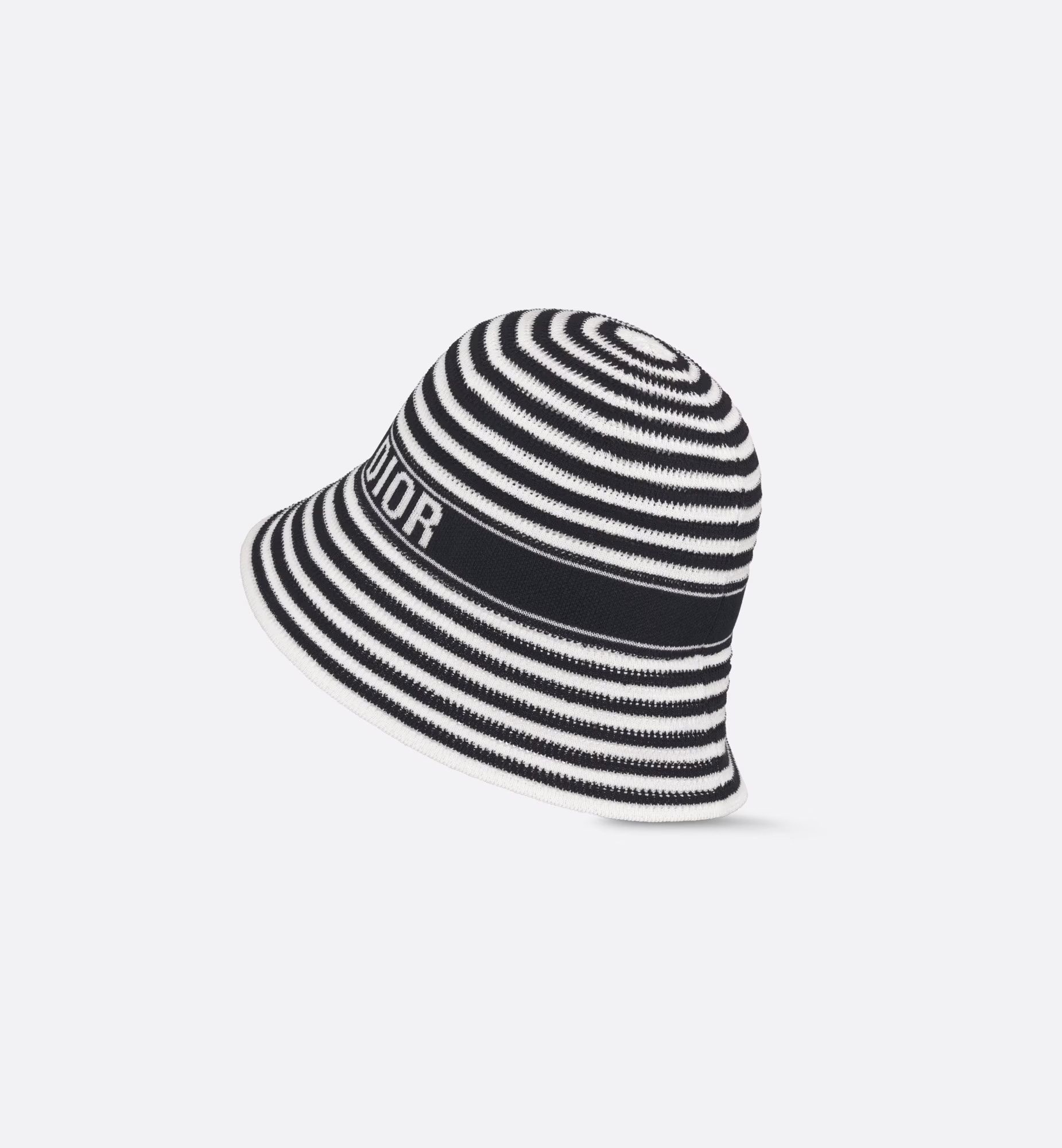 NIGO Dior Dioriviera D-Tulipe Women's Black and White Striped Embroidered Letter Printed Cotton Fisherman's Hat Cap #nigo72552