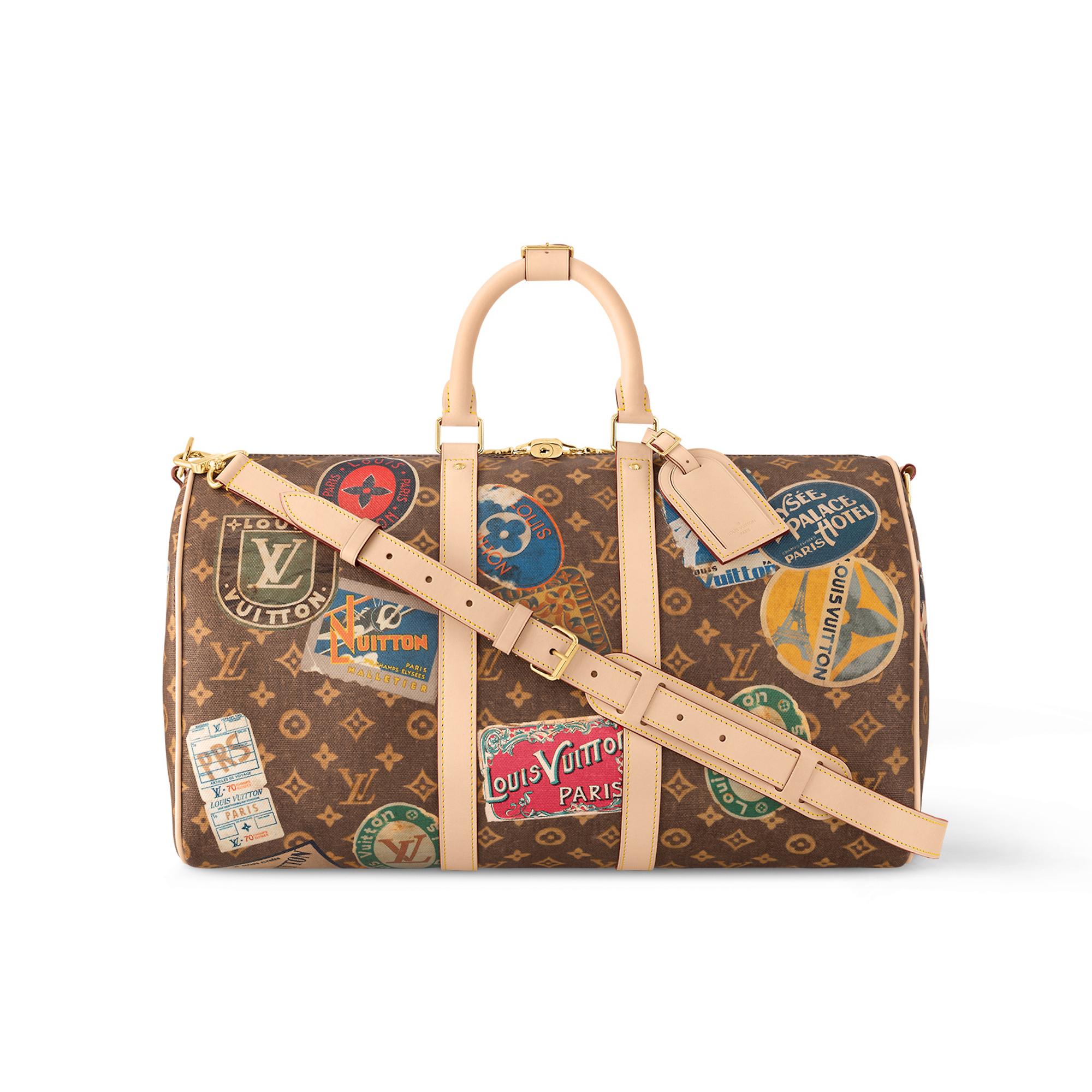 NIGO Louis Vuitton Keepall Bandoulière 45 Men's Detachable Adjustable Shoulder Strap Zipper Closure Canvas with Leather Shoulder Slanting Tote Travel Bag Bags #nigo72551