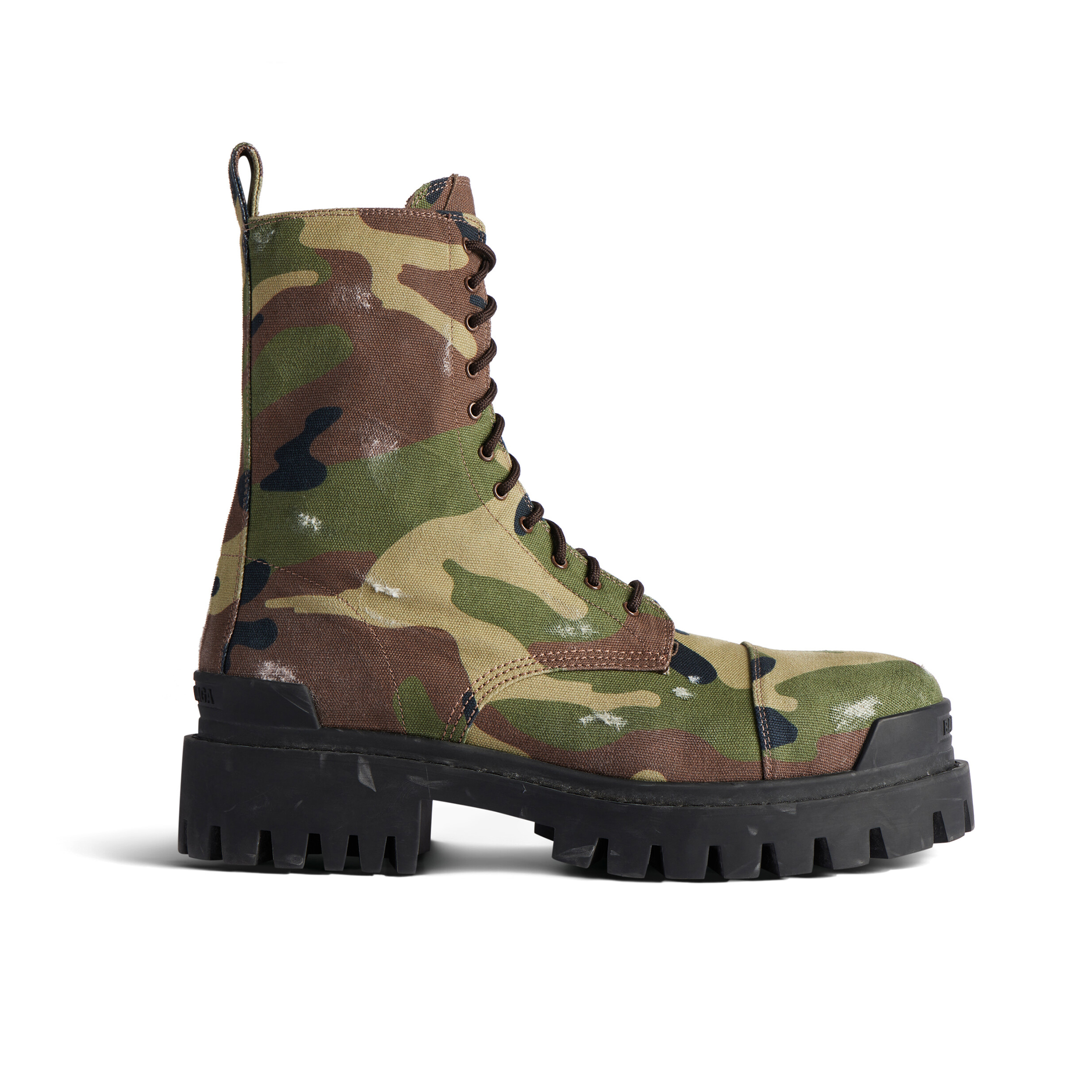 NIGO Balenciaga Men's Autumn And Winter Dark Green Round Toe Lace Up Side Camo Printed Short Boots Casual Martin Boots  Shoes Ngvp #nigo8892