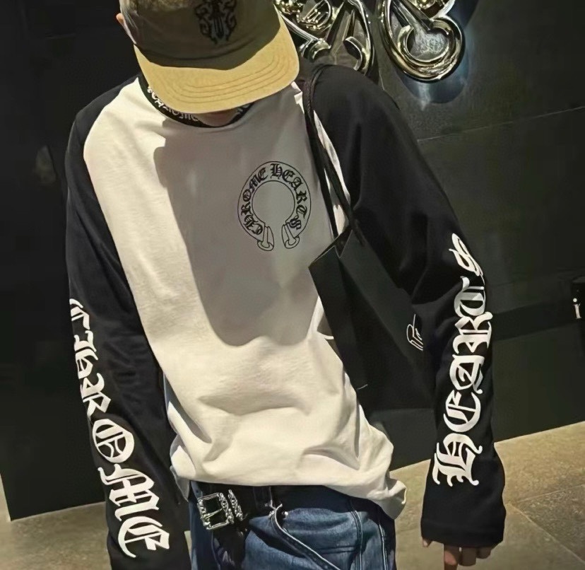 NIGO Chrome Hearts Women's And Men's Spring and Autumn Vine Logo Alphanumeric Print Slim Long Sleeve T-Shirt Top #nigo72556