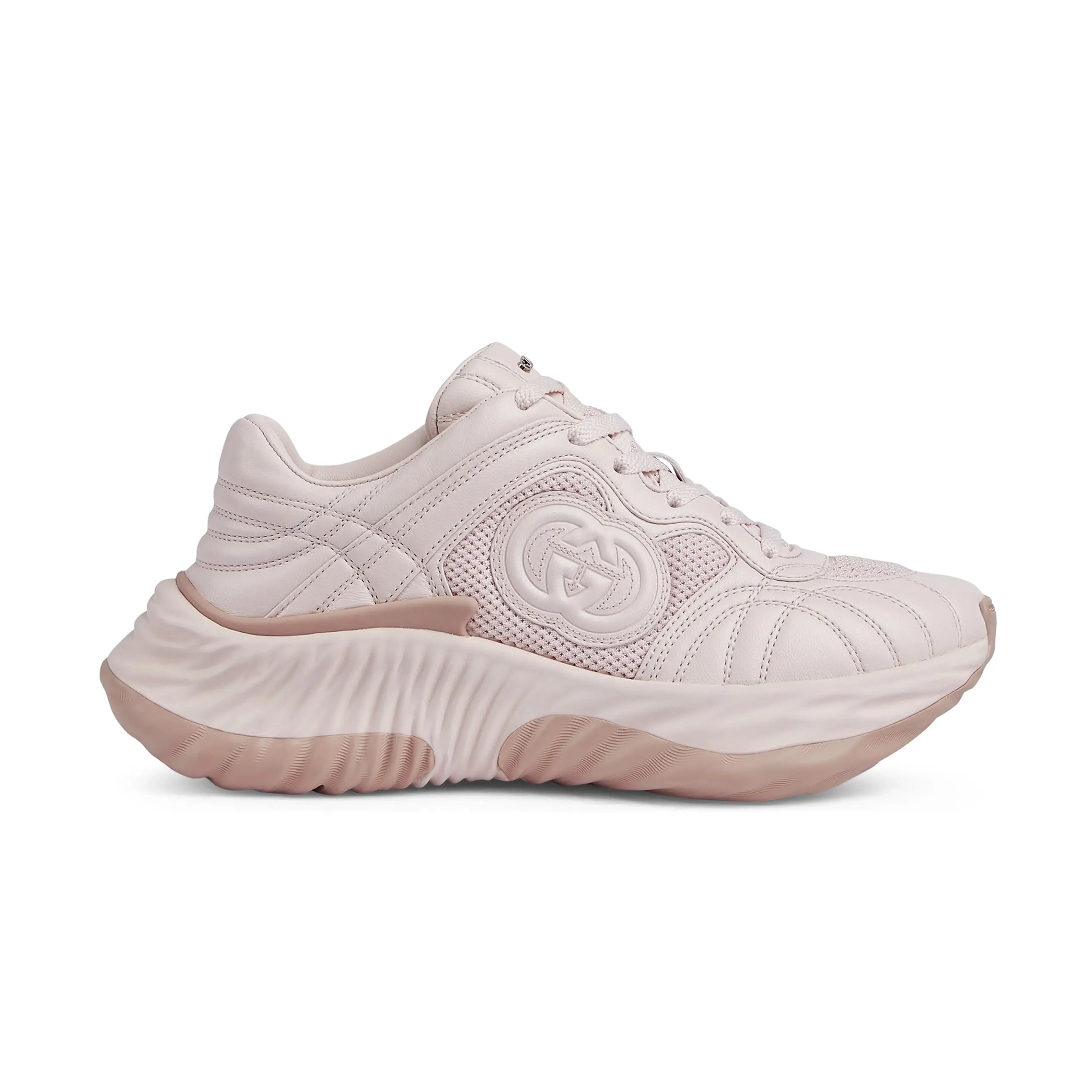 NIGO Gucci Ripple Women's Solid Color Leather Fashion Comfortable Low Top Lace Up Thick Bottom Sneakers Shoes #nigo72569