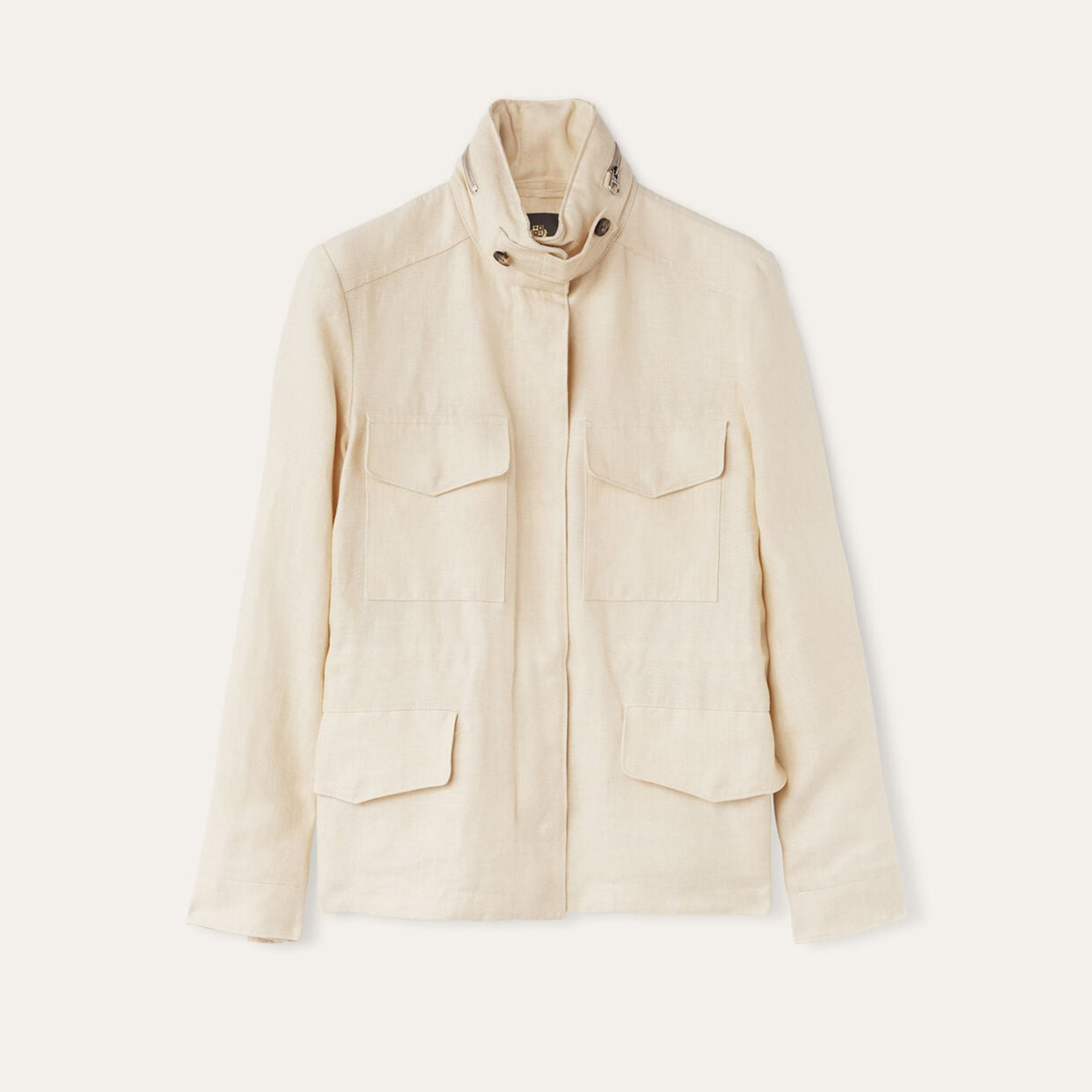 NIGO Loro Piana Women's Spring And Autumn Solid Color Linen Windbreaker Hooded Pockets Stand-up Collar Jacket Fashion Casual Jacket Ngvp #nigo8821