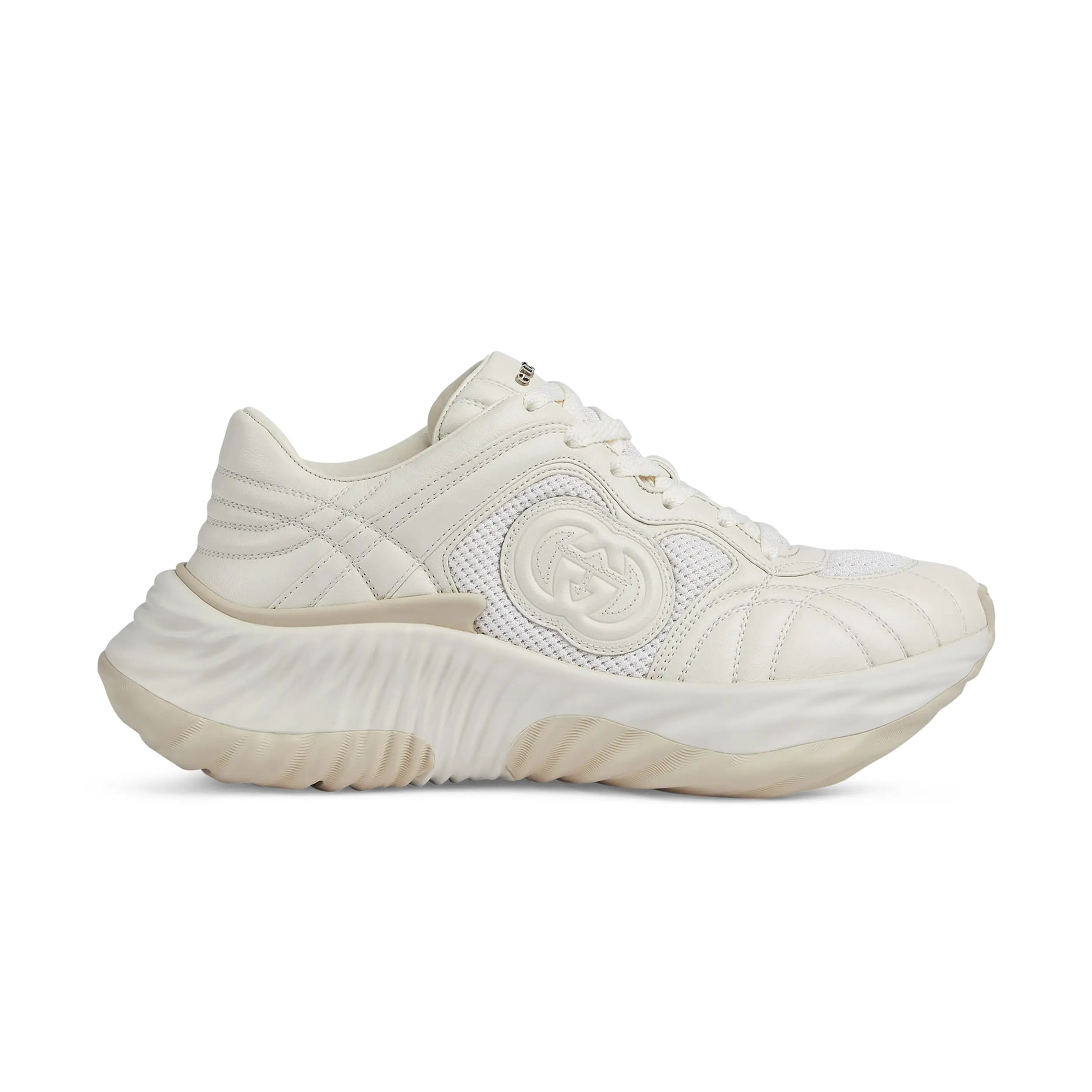 NIGO Gucci Ripple Women's Solid Color Leather Fashion Comfortable Low Top Lace Up Thick Bottom Sneakers Shoes #nigo72569