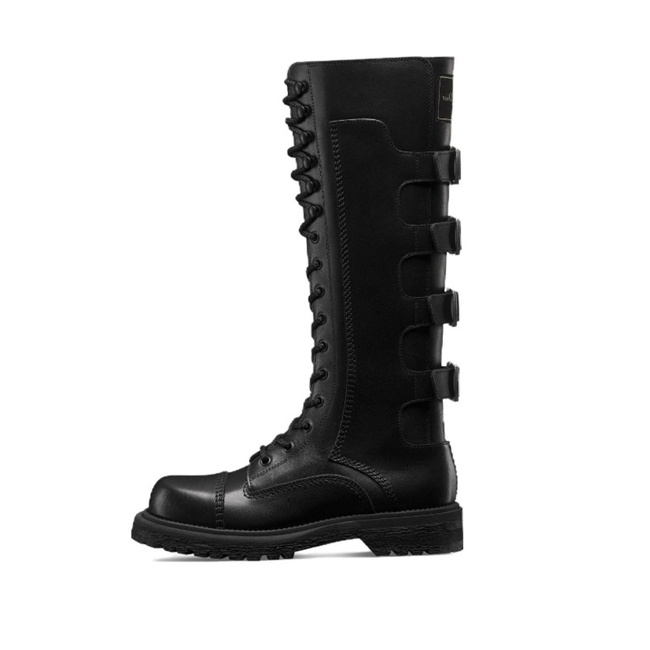 NIGO DIOR Women's Fall And Winter Fashion Trend Belt Buckle Side Zipper Lacing Tall Knight Boots Cool Cowhide Biker Boots Shoes Ngvp #nigo8917