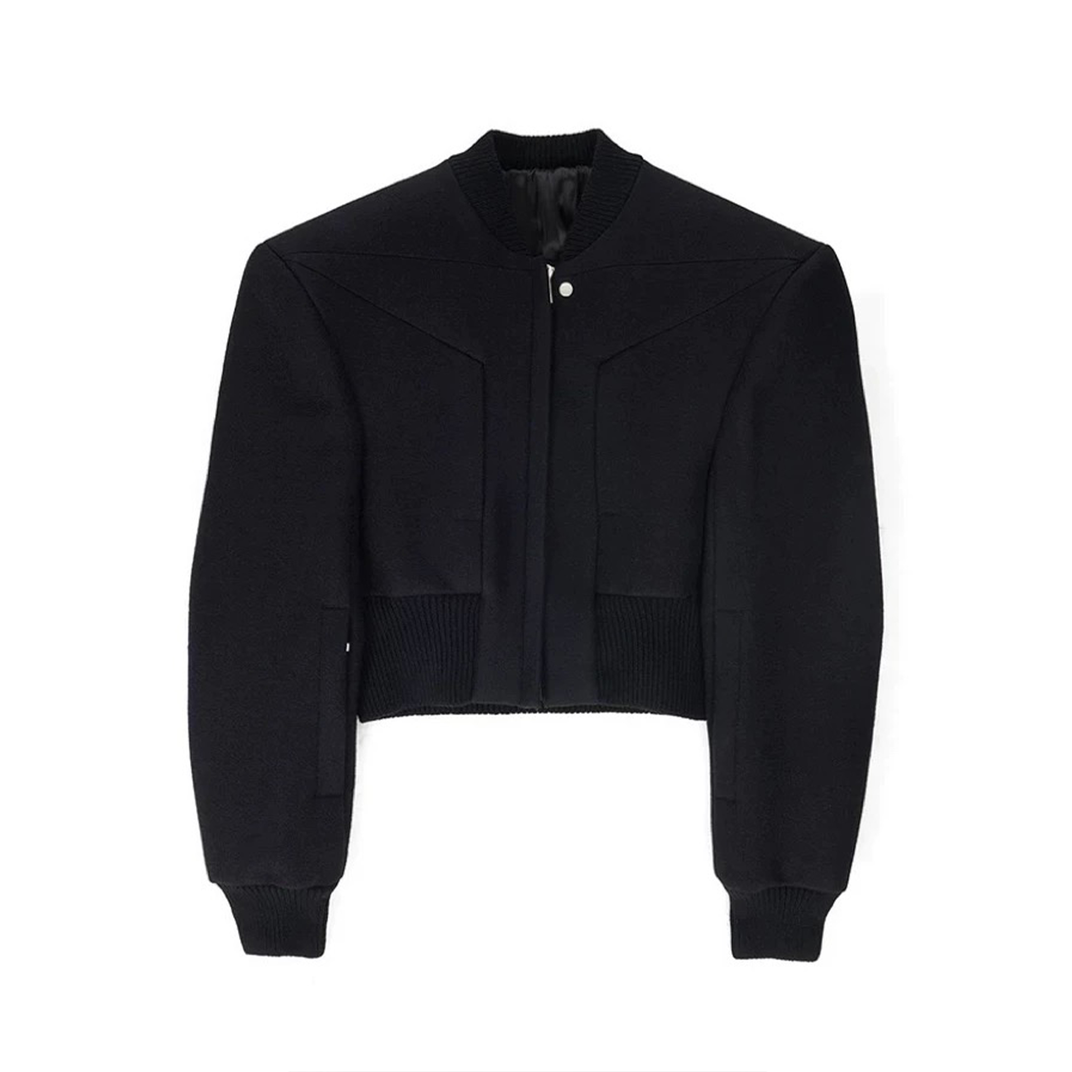 NIGO Rick Owens Men's Winter Dark Wool Shoulder Padded Flight Jacket Waisted Peplum Fitted Jacket Ngvp #nigo8922