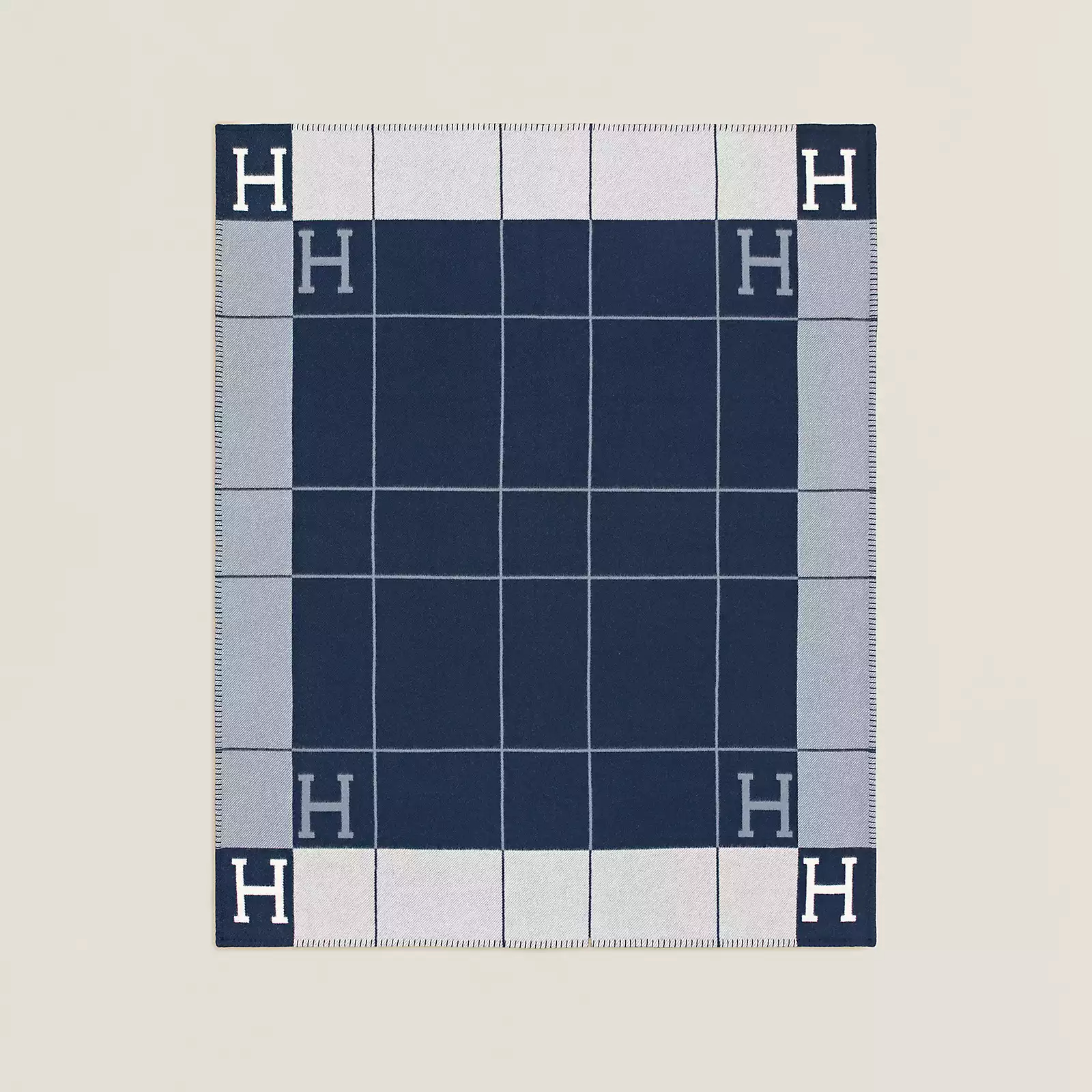 NIGO Hermes Color Blocking Plaid Logo Cozy Fashion Wool Blanket Simple Elegant Light Blanket #nigo71387