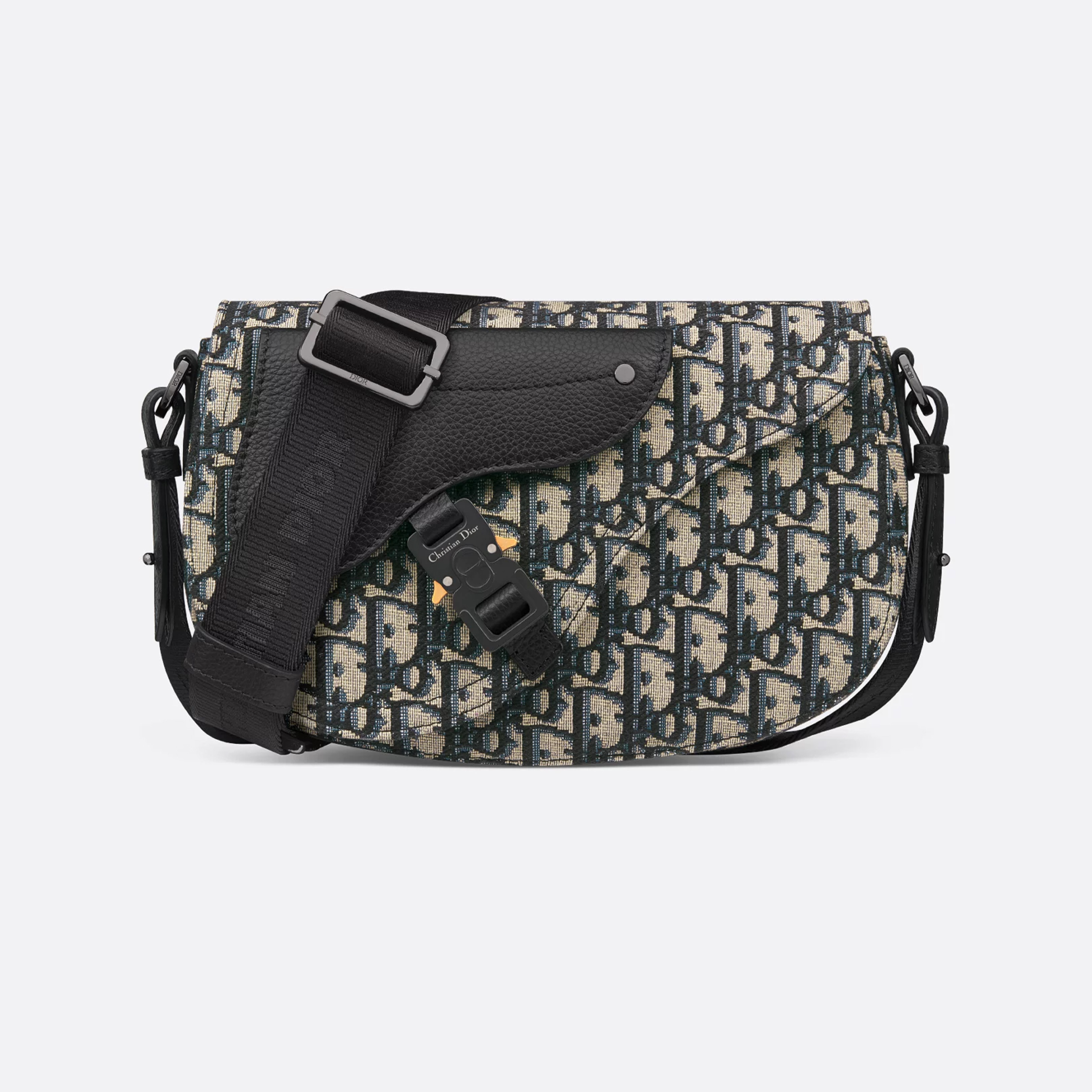 NIGO Dior Oblique Printed Saddle Messenger Bag Men's Lychee Cowhide Pattern Fashionable Temperament Crossbody Bags  #nigo71388