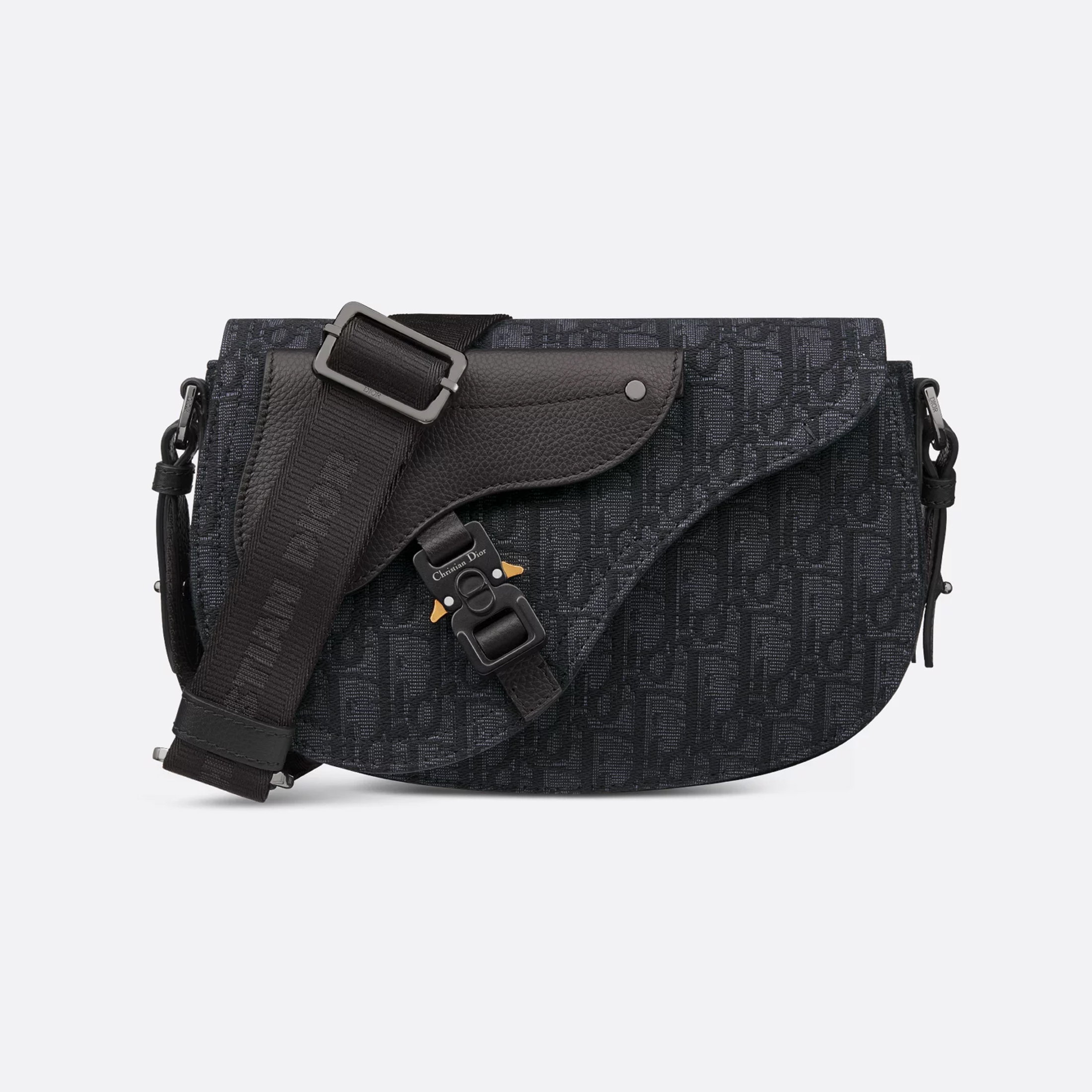 NIGO Dior Oblique Printed Saddle Messenger Bag Men's Lychee Cowhide Pattern Fashionable Temperament Crossbody Bags  #nigo71388