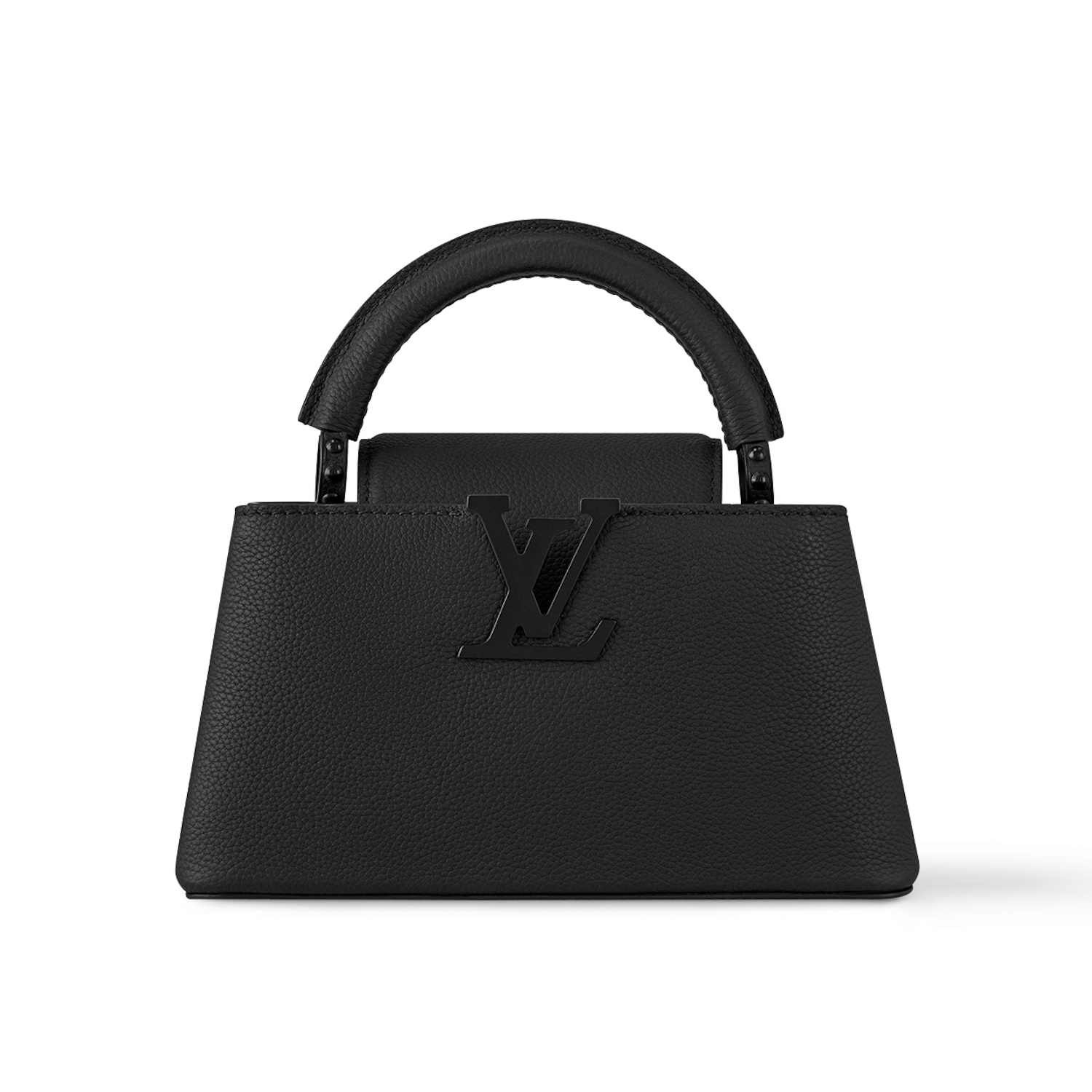 NIGO Louis Vuitton CAPUCINES EAST WEST Women's Black Detachable Adjustable Shoulder Strap Matte Cowhide Leather Shoulder Crossbody Handbag Bag Bags #nigo72586