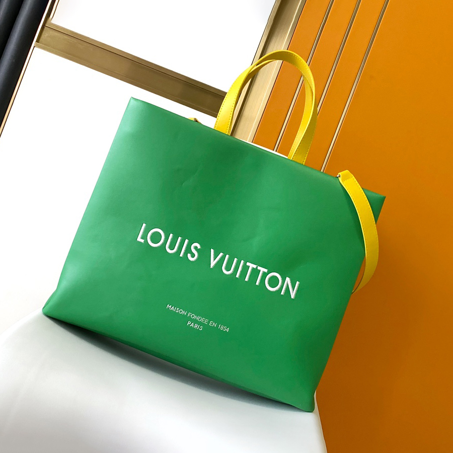 NIGO Louis Vuitton Shopper Women's Solid Color Monogram Printed Cowhide Leather Medium Handbag Tote Bag Bags #nigo72588