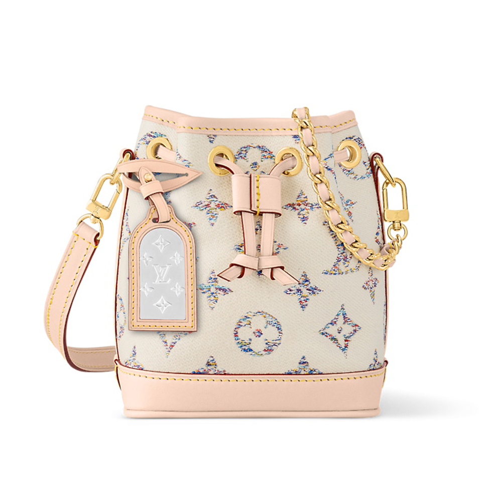 NIGO Louis Vuitton NANO NOÉ Women's Detachable Adjustable Shoulder Strap Drawstring Closure Fabric with Leather Bucket Bag Tote Shoulder Crossbody Bags #nigo72584