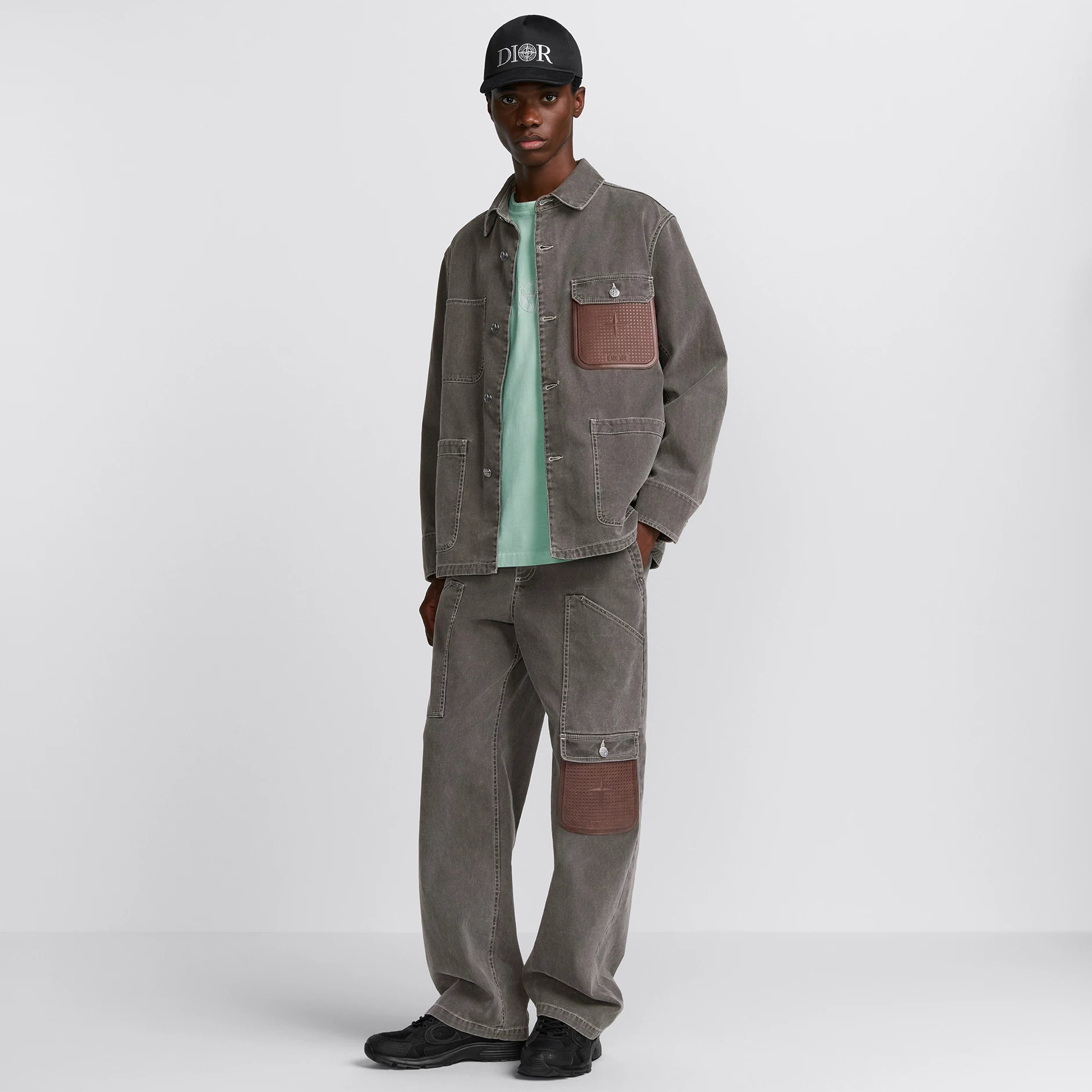 NIGO Dior Men's Spring And Fall Logo Patch Pockets Lapel Single breasted Loose Long Sleeved Denim Jacket Waist Straight Jeans Pants Set Suit #nigo72579