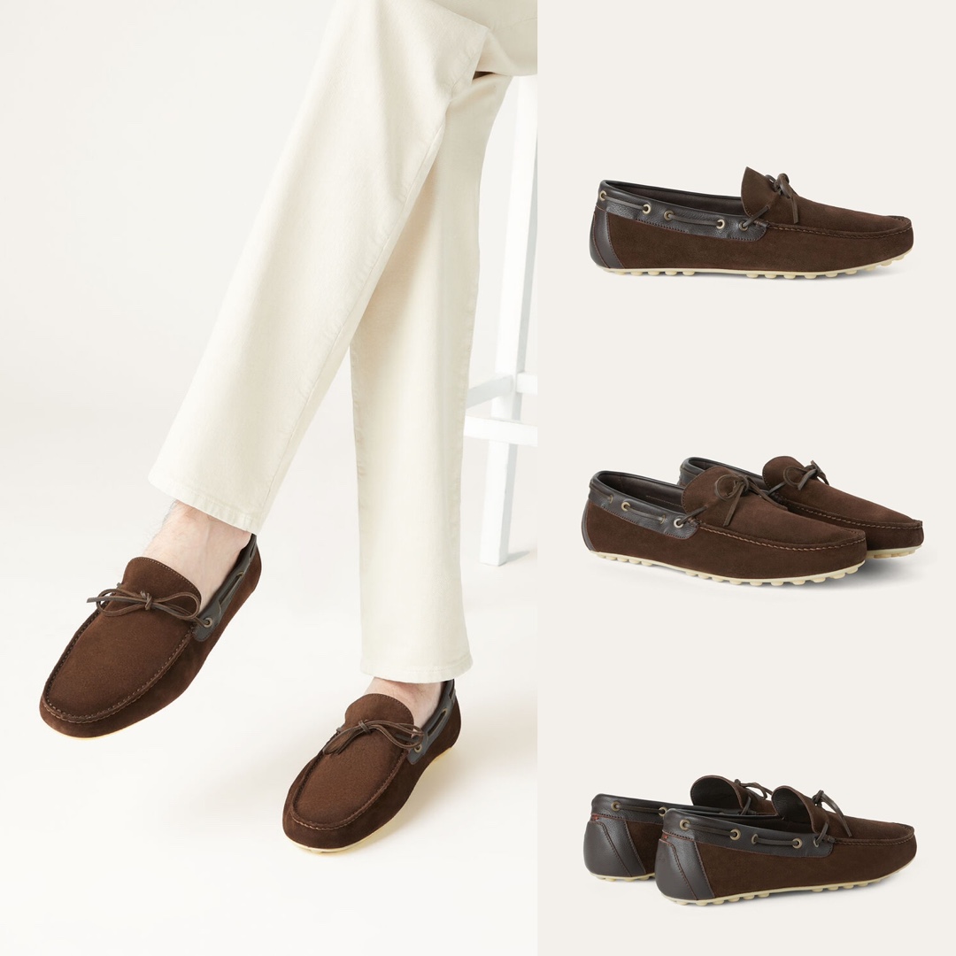 NIGO Loro Piana Men's Dot Sole Walk Pure Color Suede Cowhide Pendant Flat Loafers Fashion Casual Temperament Moccasin Shoes Ngvp#nigo8927